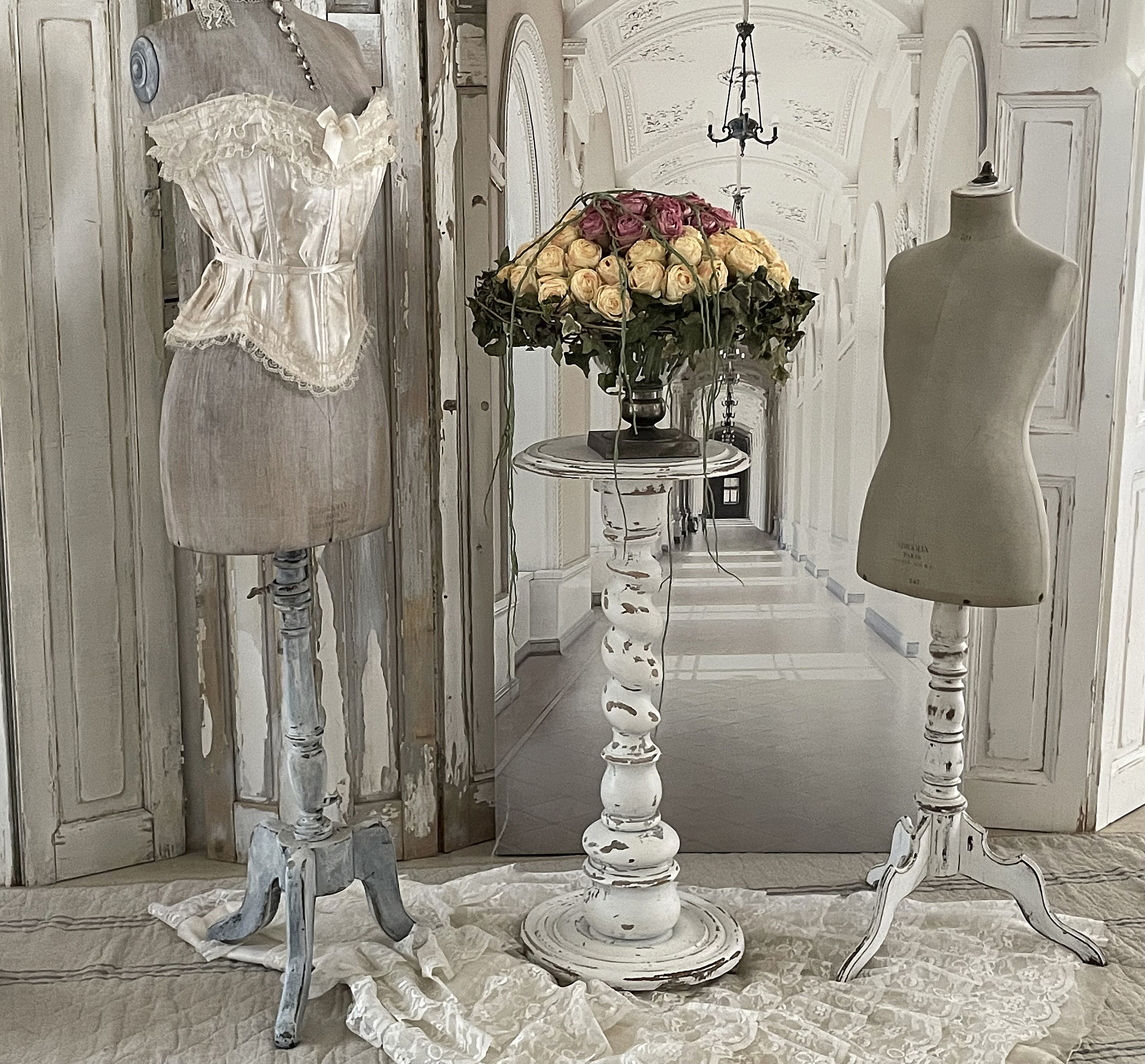 Antike große Holzsäule Shabby-Chic*** Antike große Holzsäule Shabby-Chic***