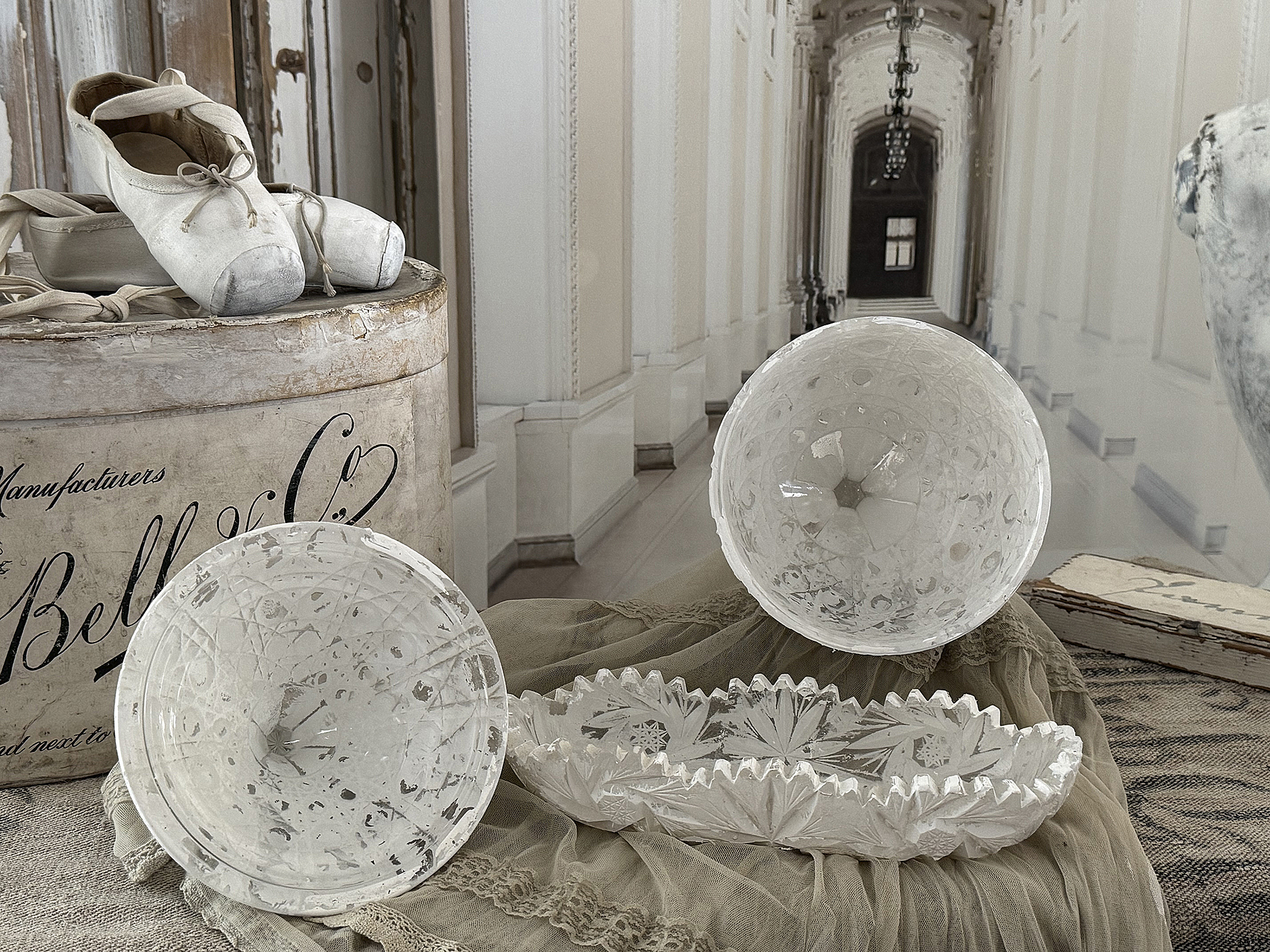 Außergewöhnliches Shabby-Kristall-Duo – edler Bleikristall trifft Vintage-Charme***
