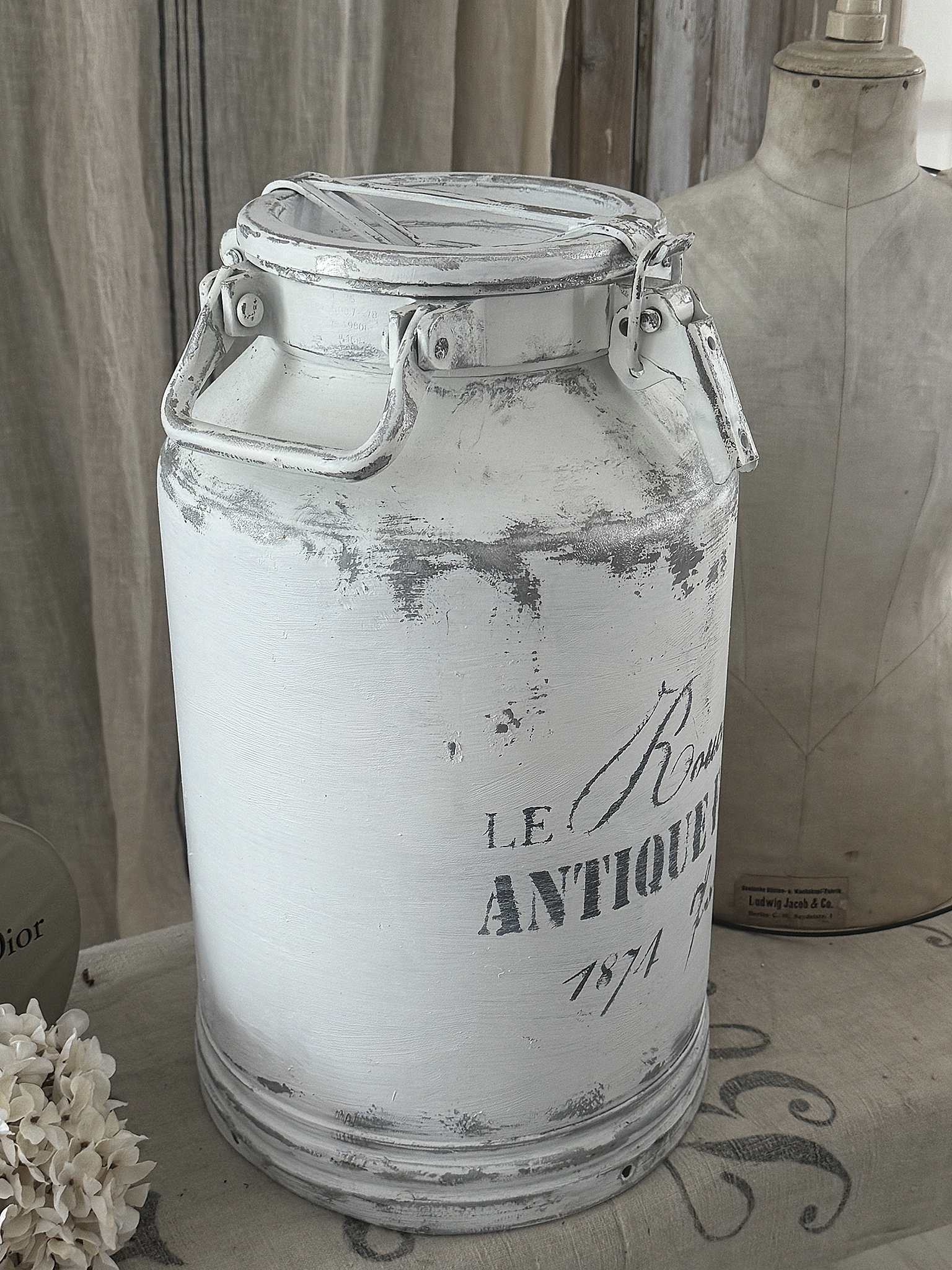 Große alte Milchkanne aus Zink im französischen Shabby Chic***