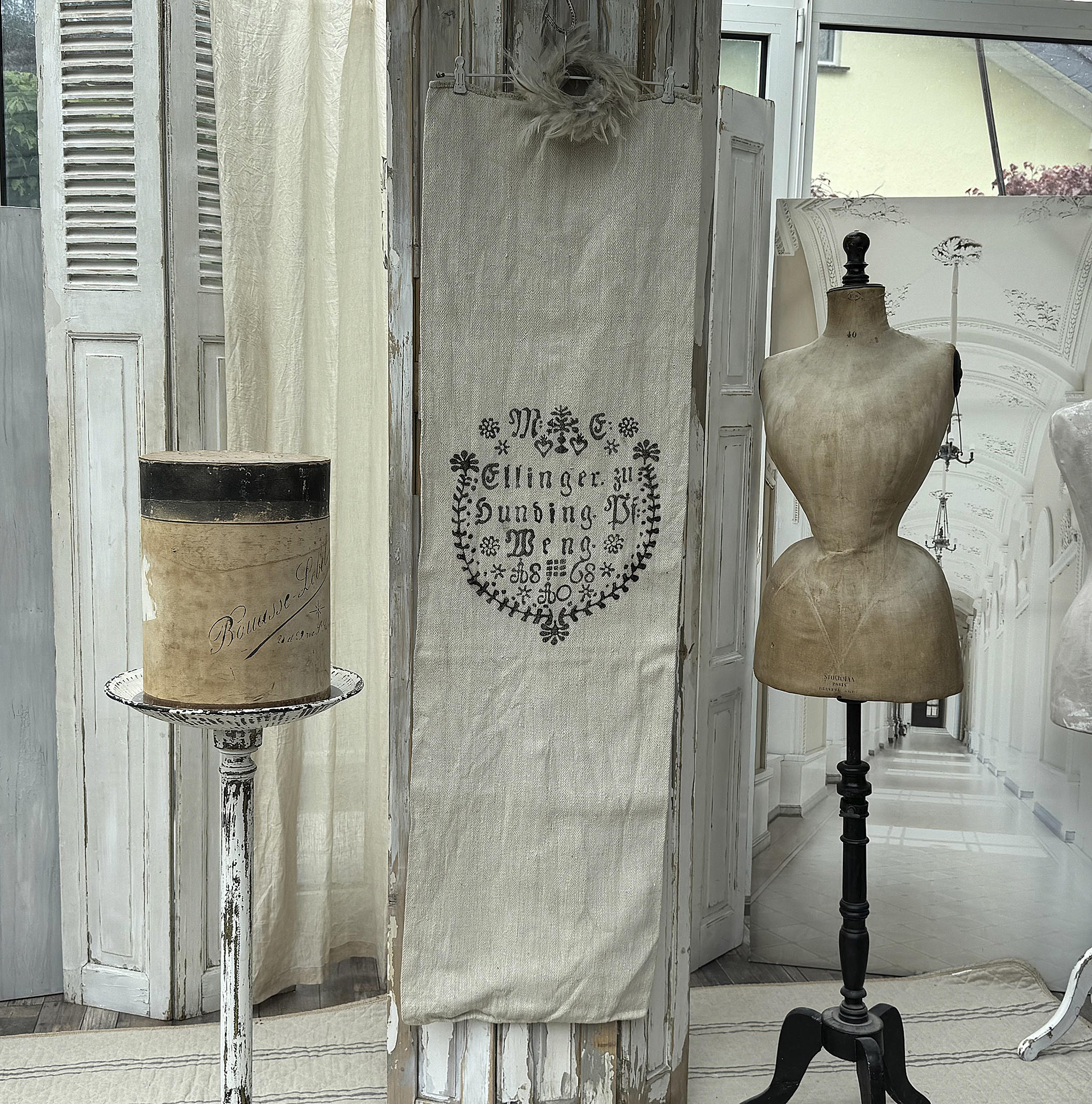 Historischer langer Leinensack/ Mehlsack 1868**
