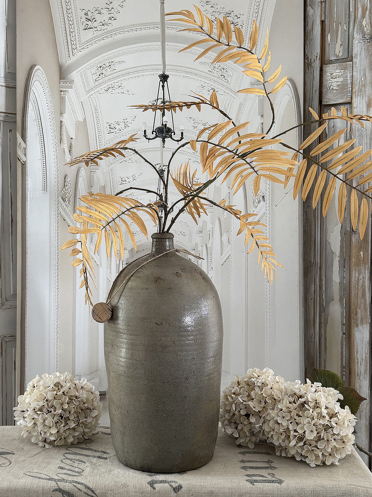 Große alte Steinzeug-Vase aus Frankreich – handgefertigtes Unikat mit Charakter und Patina***
