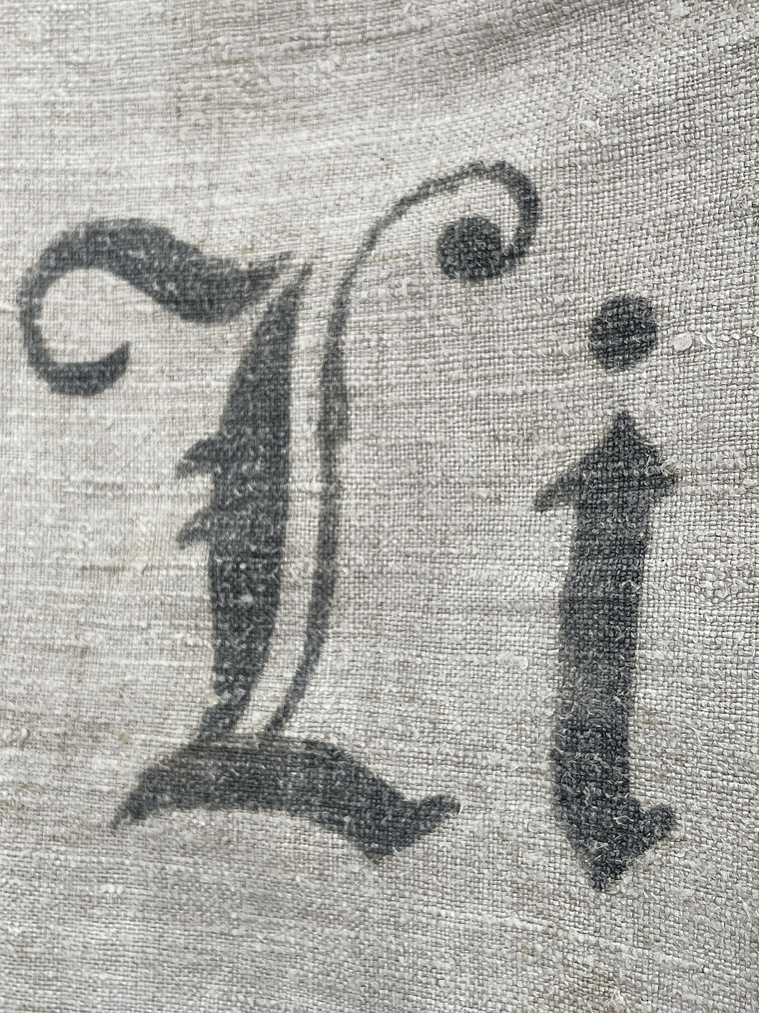 Alter seltener Leinensack/ Mehlsack Schreibschrift***