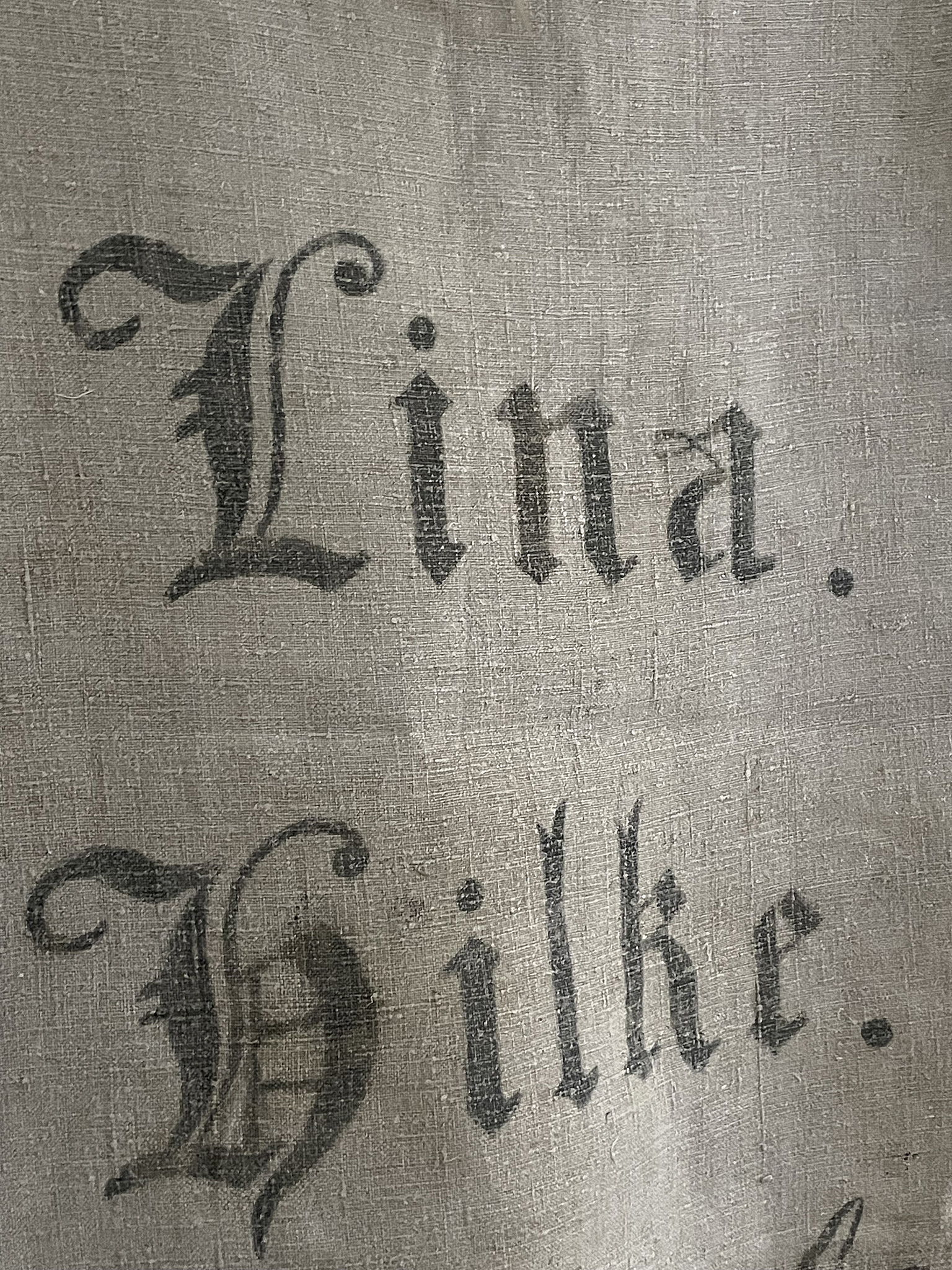 Seltener alter Leinensack/ Mehlsack Schreibschrift*** Seltener alter Leinensack/ Mehlsack Schreibschrift***