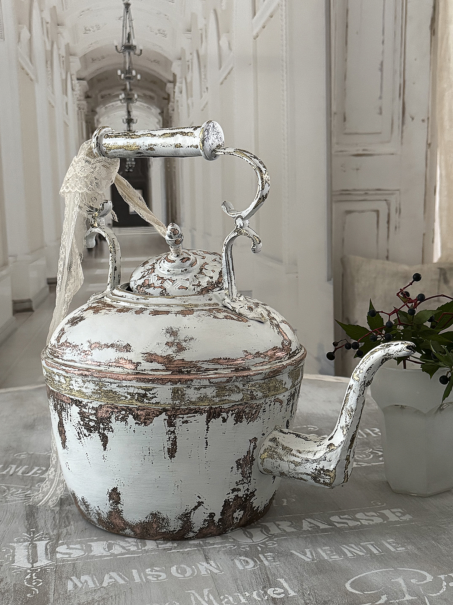  Alter Kessel im Shabby-Kleid***