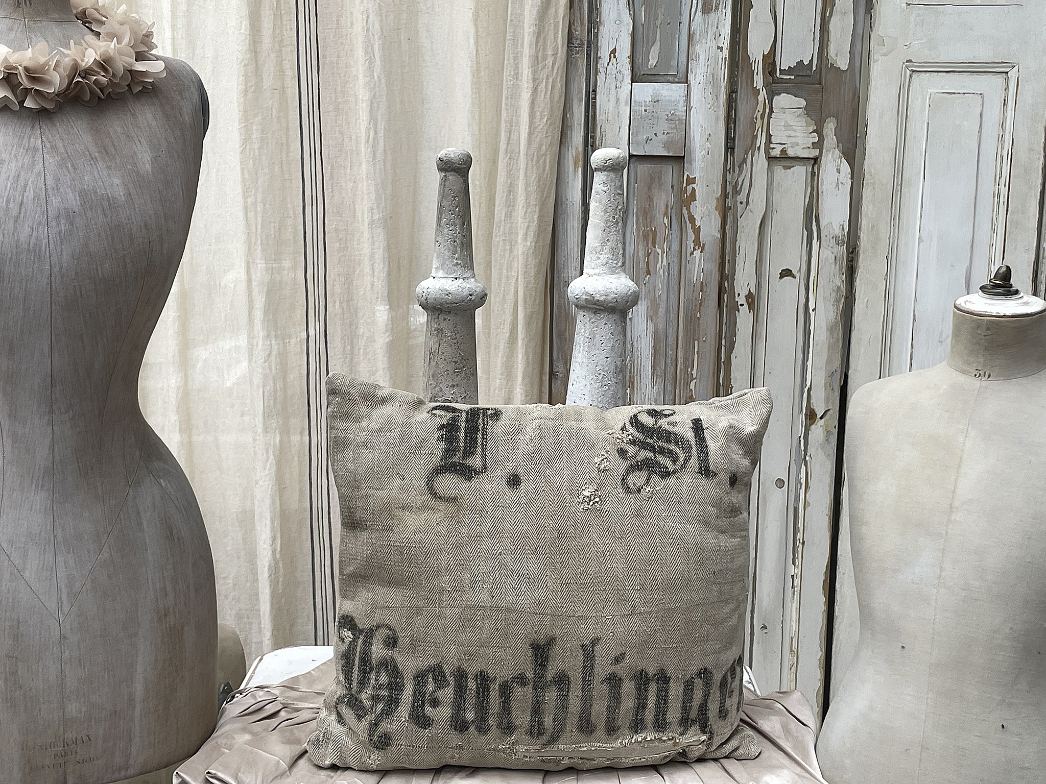 Altes Mehlsack-Kissen Shabby-pur*** Altes Mehlsack-Kissen Shabby-pur***
