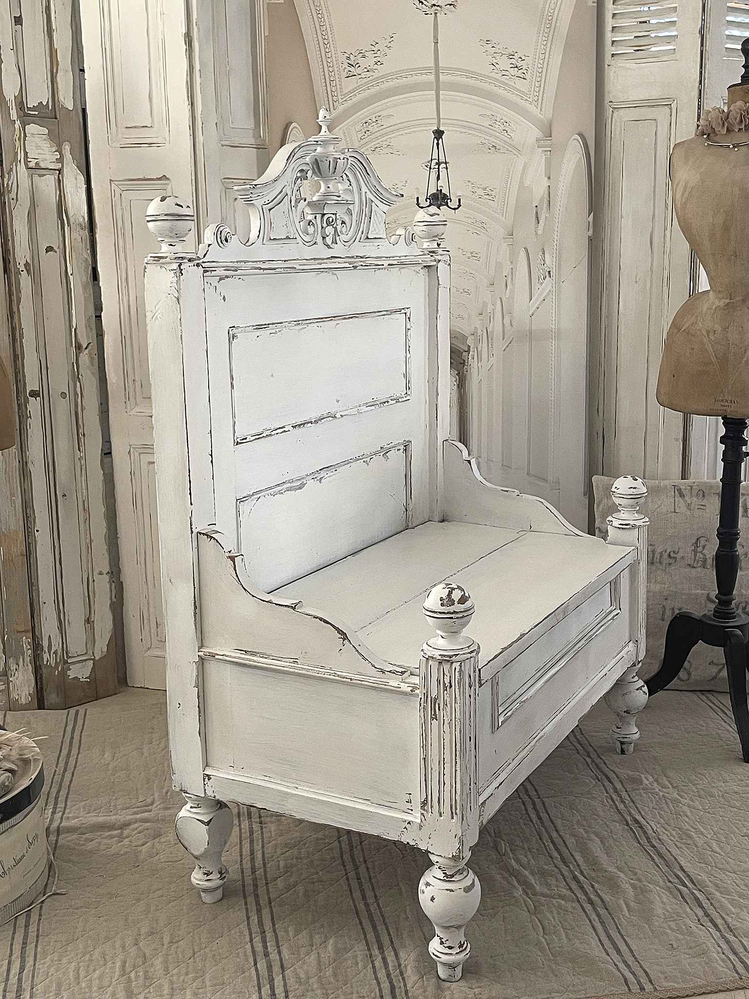 Antike Gründerzeit- Truhenbank shabbychic***