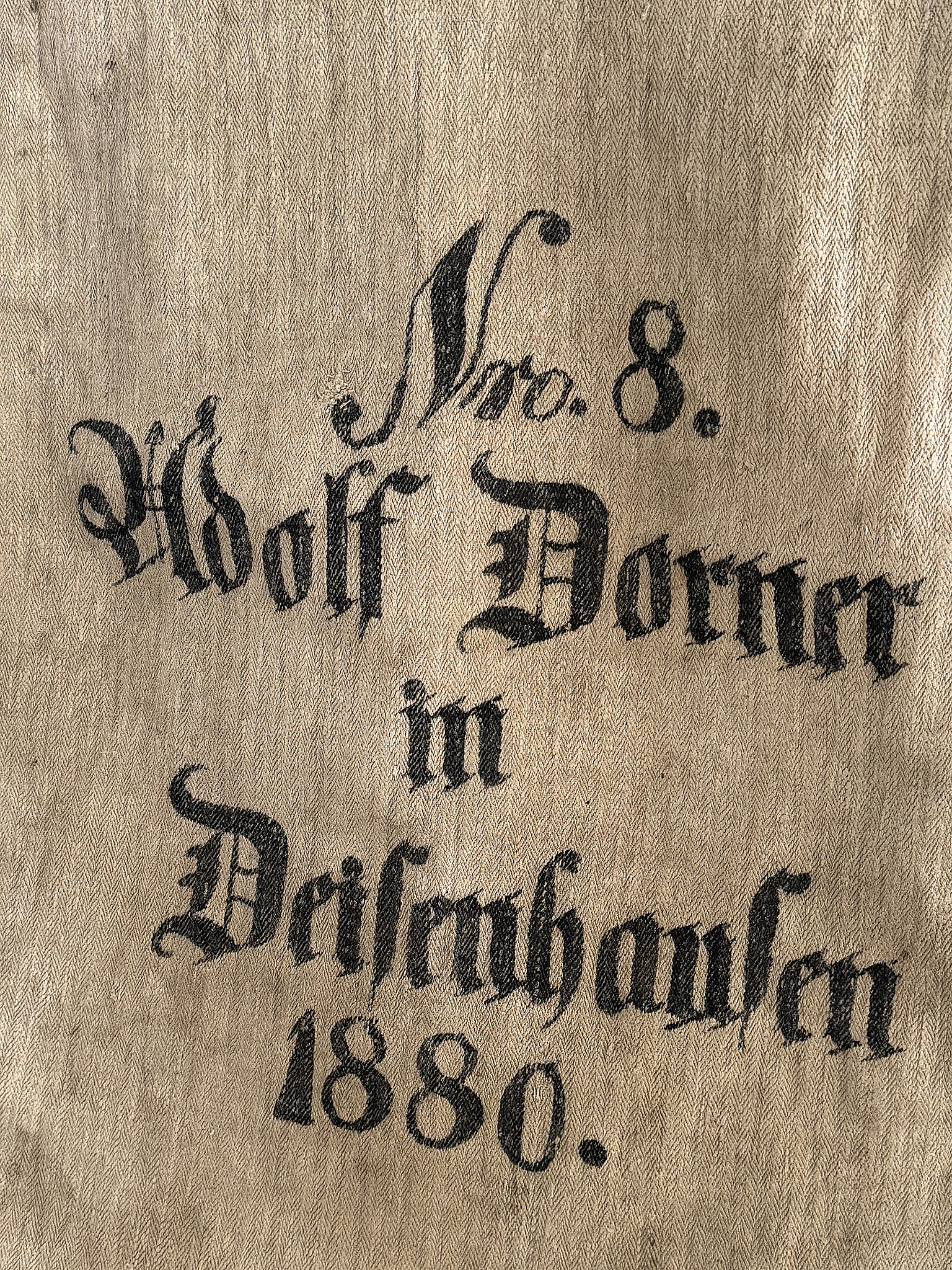 Historischer Leinensack / Getreidesack von 1880 mit Originaldruck***