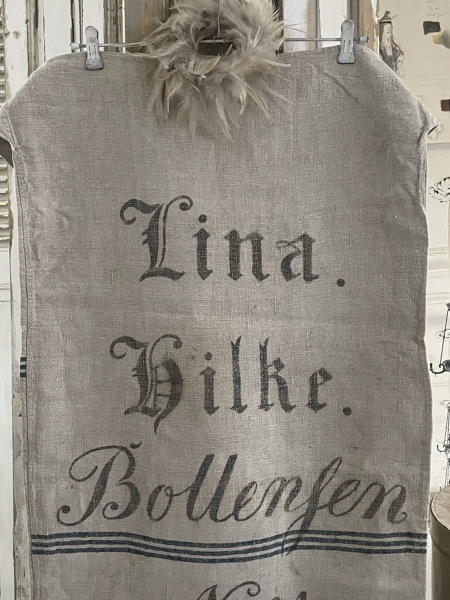 Seltener alter Leinensack/ Mehlsack Schreibschrift*** Seltener alter Leinensack/ Mehlsack Schreibschrift***