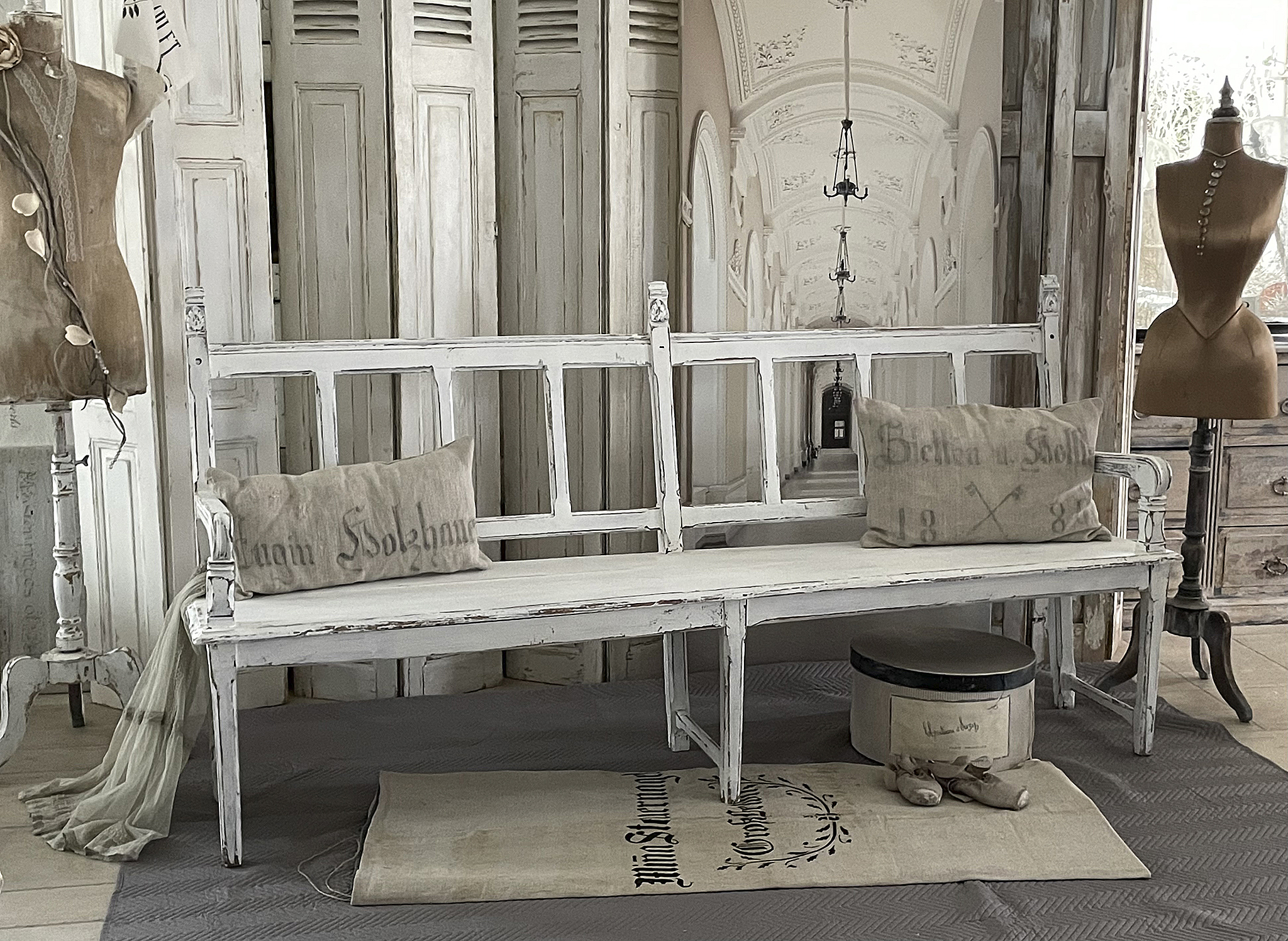Wunderschöne antike lange Shabby-Bank*** Wunderschöne antike lange Shabby-Bank***