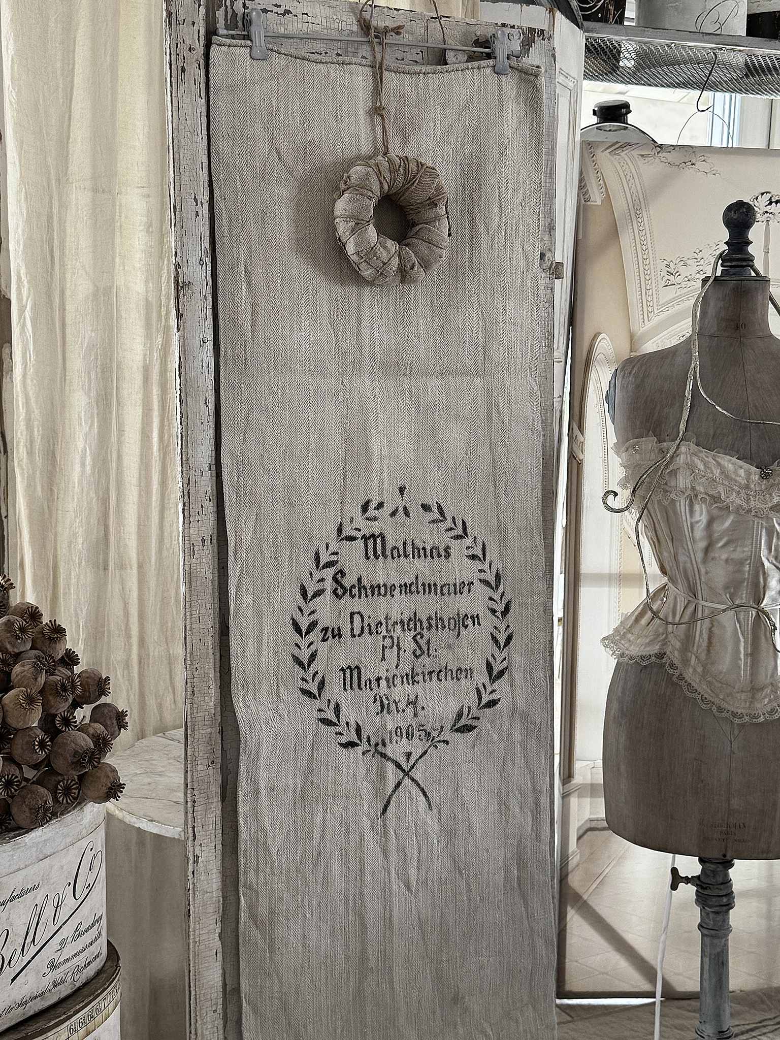 Historischer langer Leinensack/ Mehlsack 1905** Historischer langer Leinensack/ Mehlsack 1905**