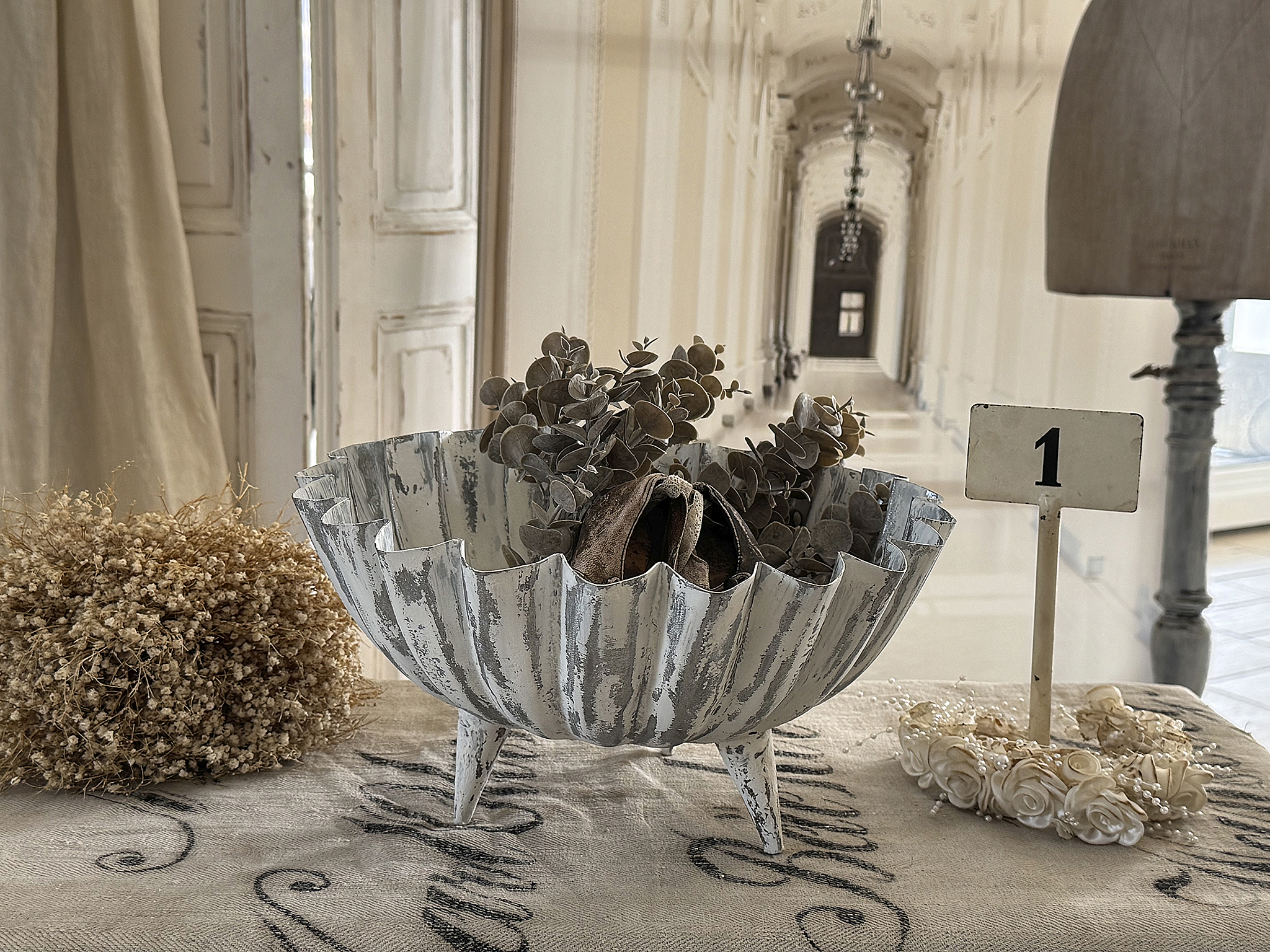 Ausgefallene Zinkschale im Shabby-Stil***