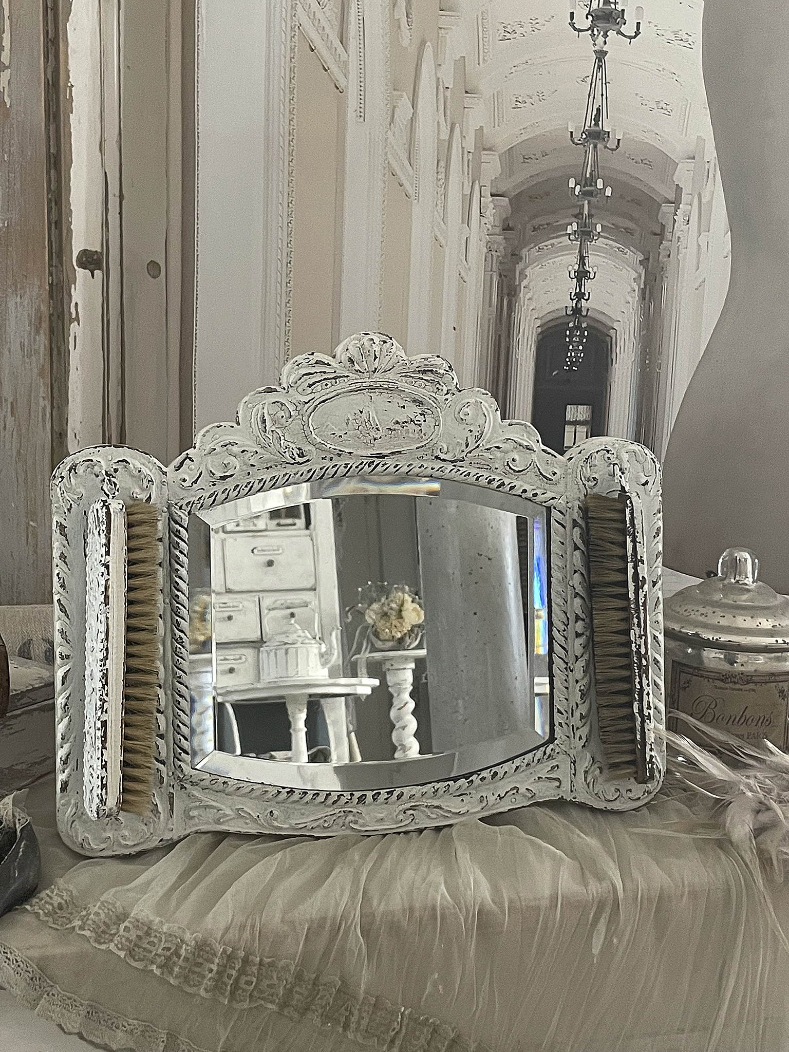 Art-Deco Spiegel mit Bürsten***