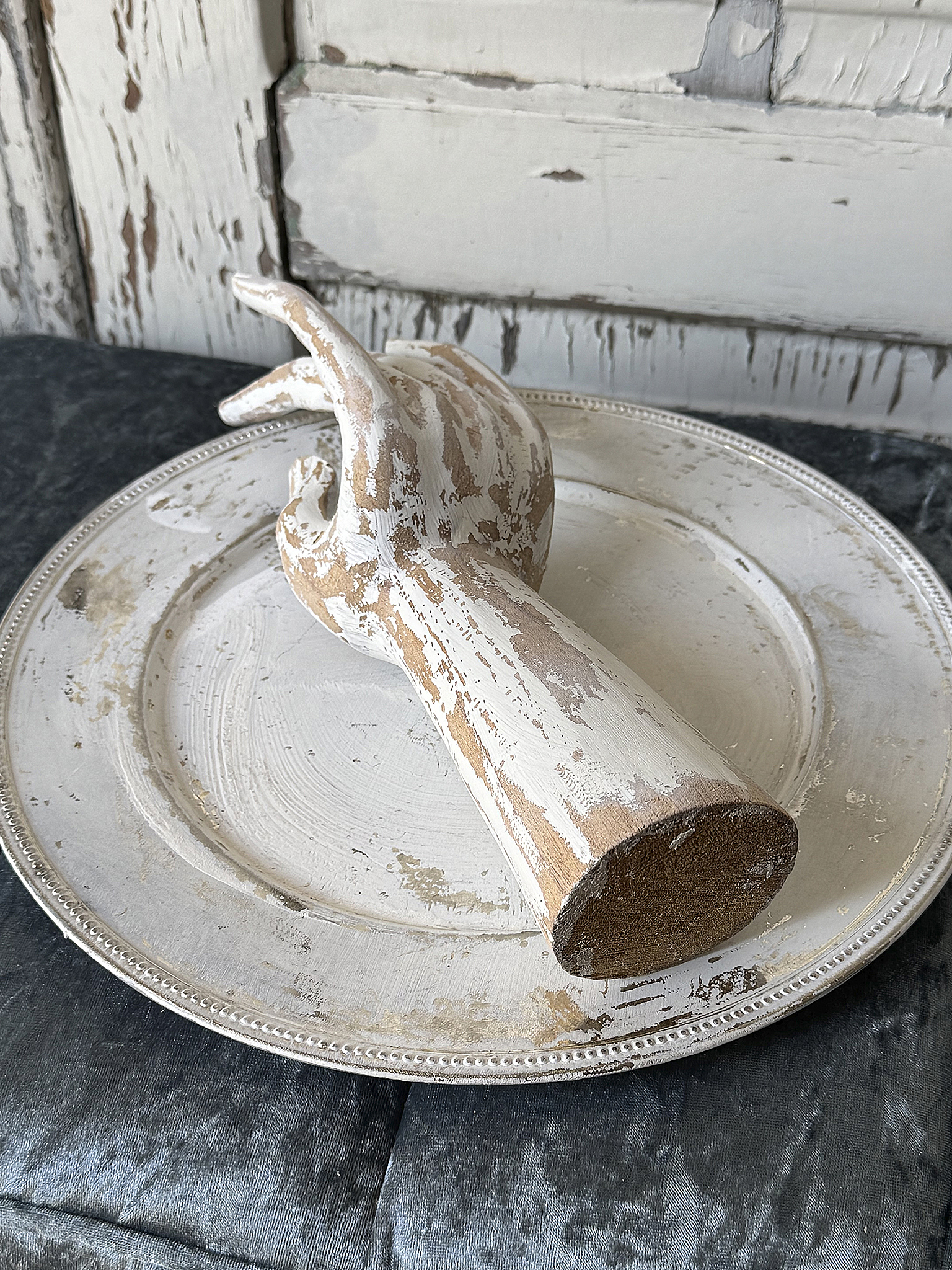 Schmuckhand aus Holz mit passendem Teller***