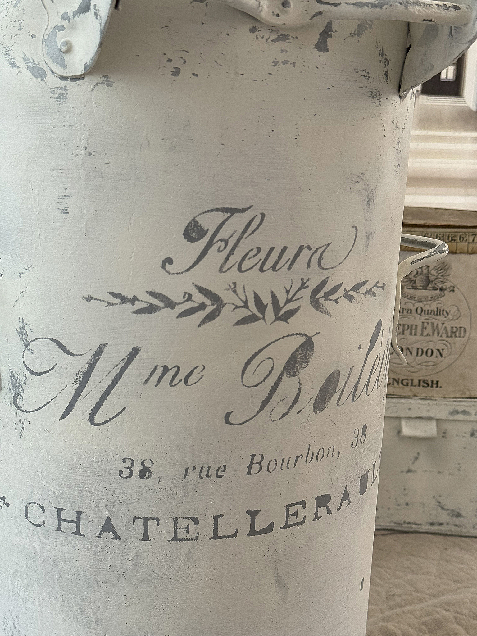 Alte große Zinkmülltonne Fleura***