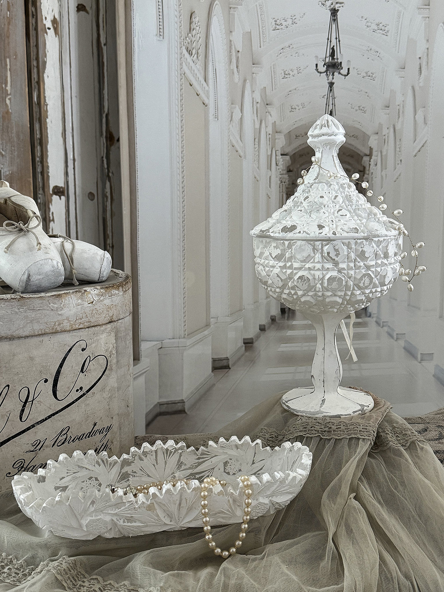 Außergewöhnliches Shabby-Kristall-Duo – edler Bleikristall trifft Vintage-Charme***