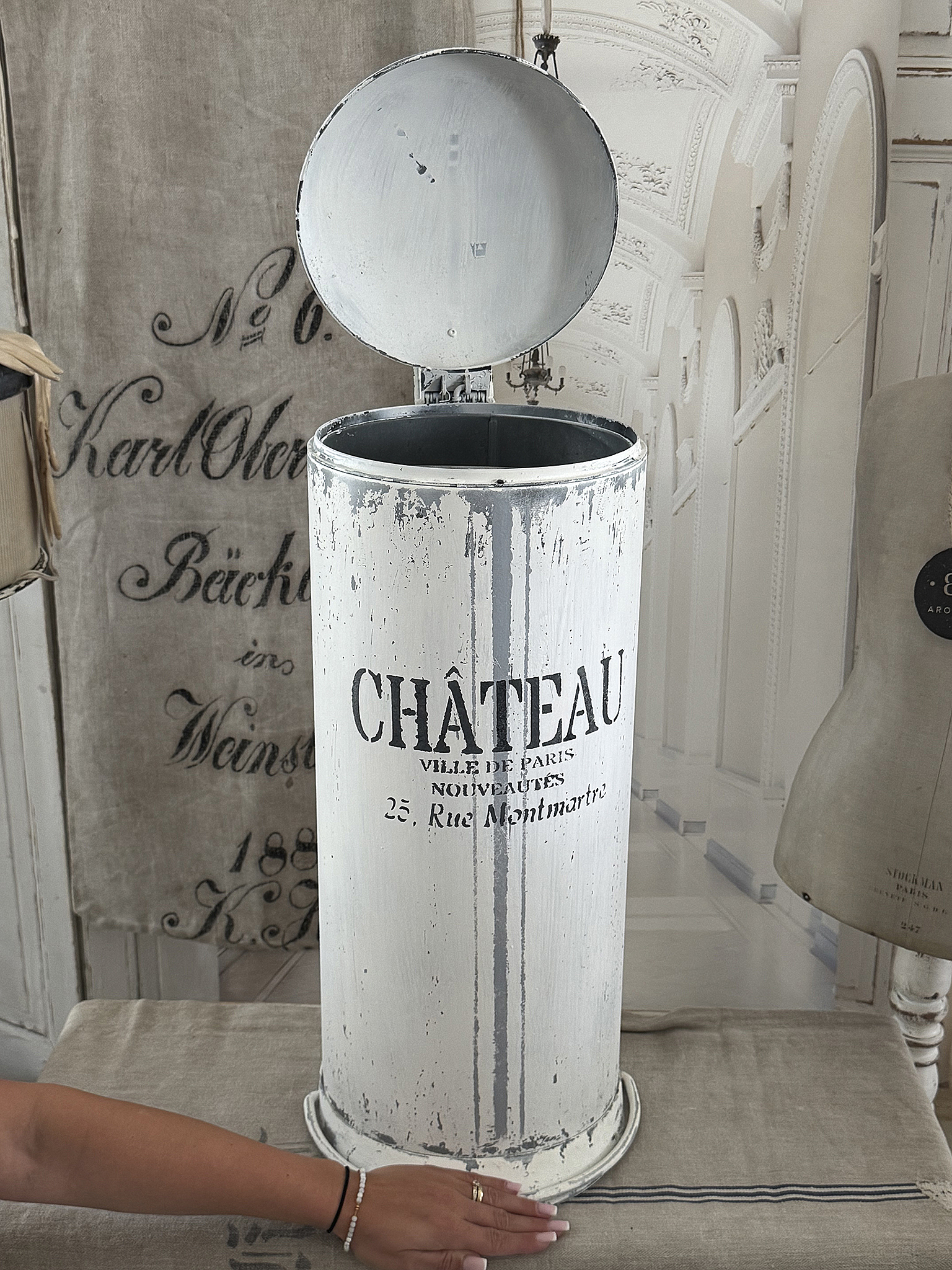 Reserviert! Vintage-Look Treteimer aus Metall ***