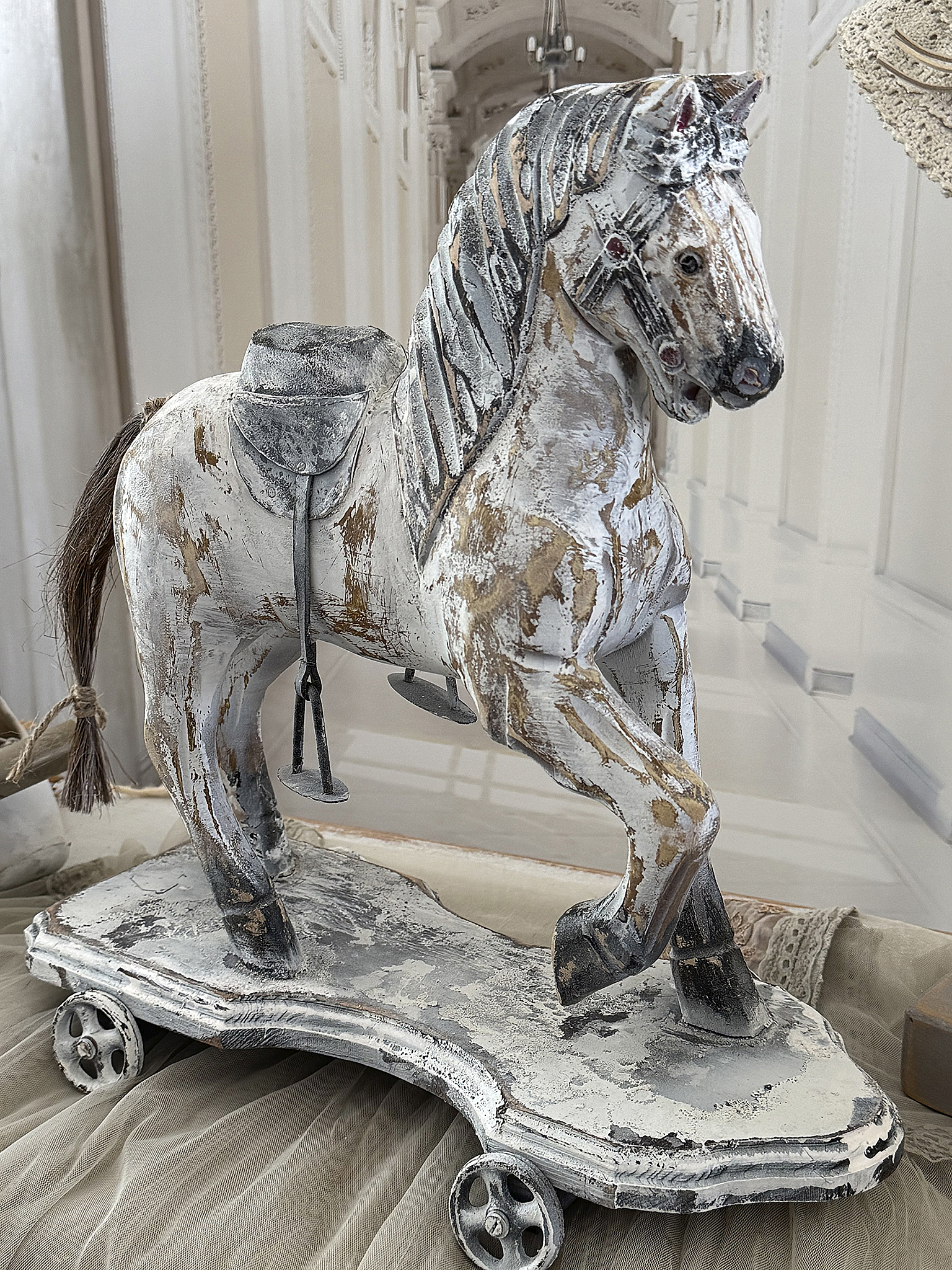 Altes Rollpferdchen im Shabby Chic*** Altes Rollpferdchen im Shabby Chic***