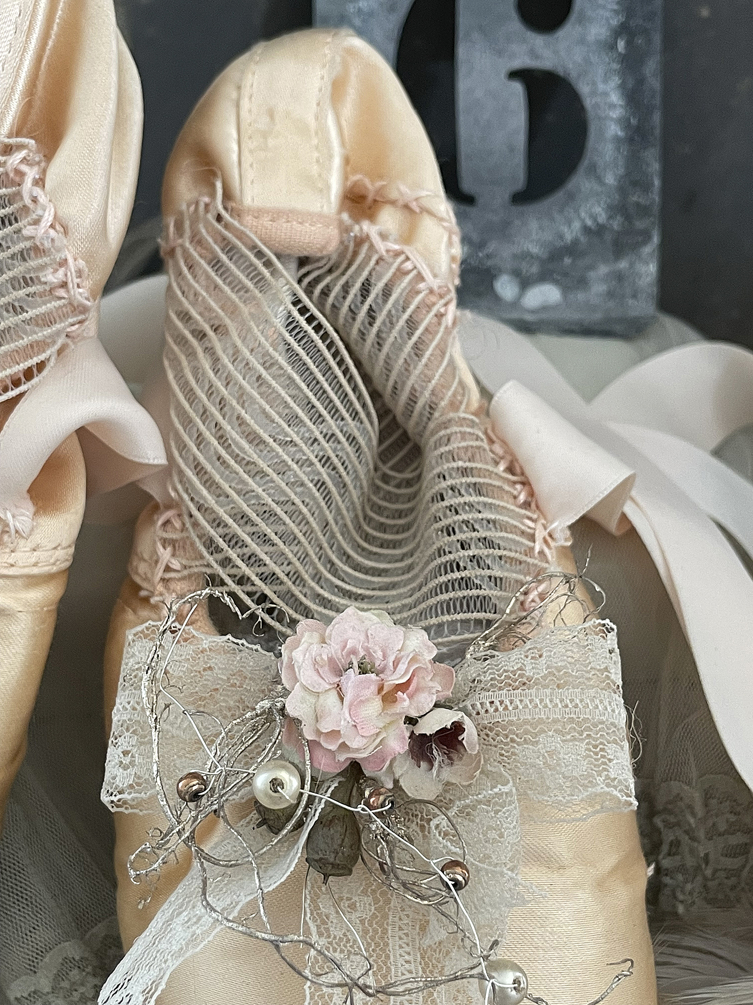Alte Ballettschuhe Brocante mit Röschen und Spitze*** Alte Ballettschuhe Brocante mit Röschen und Spitze***