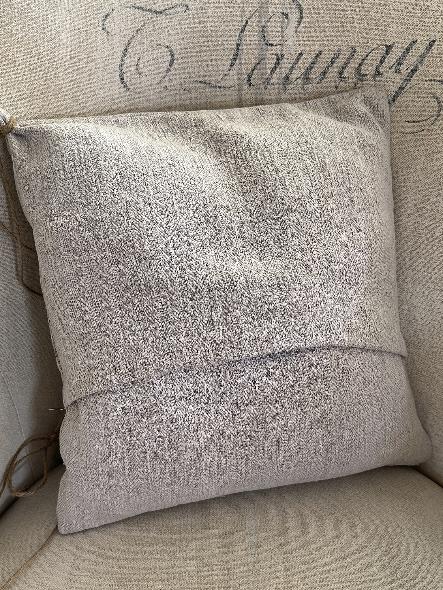 Charmantes Mehlsackkissen mit Geschichte No. 10*** Charmantes Mehlsackkissen mit Geschichte No. 10***