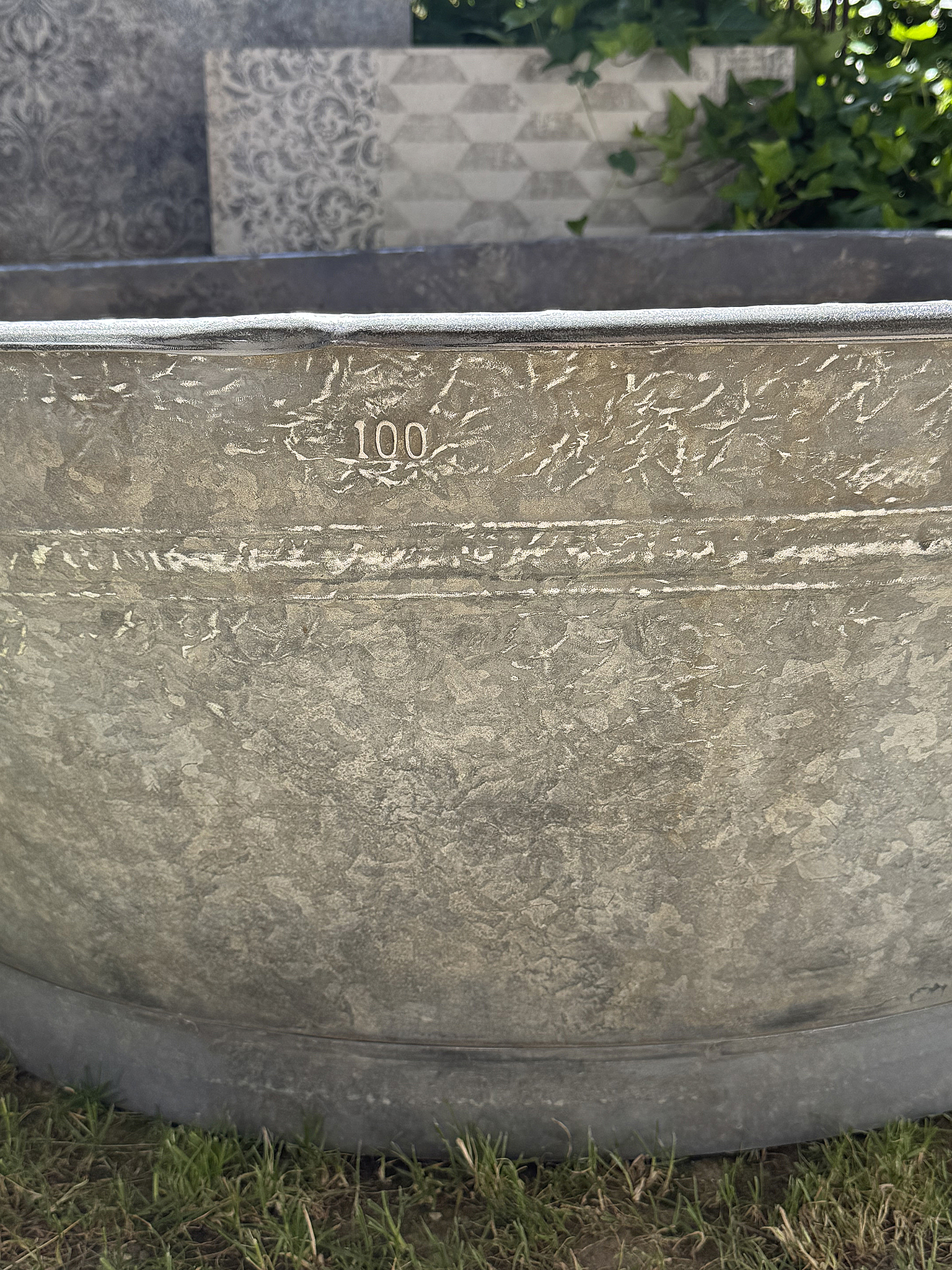 Alte sehr große Zinkwanne mit authentischer Patina – 100Liter***
