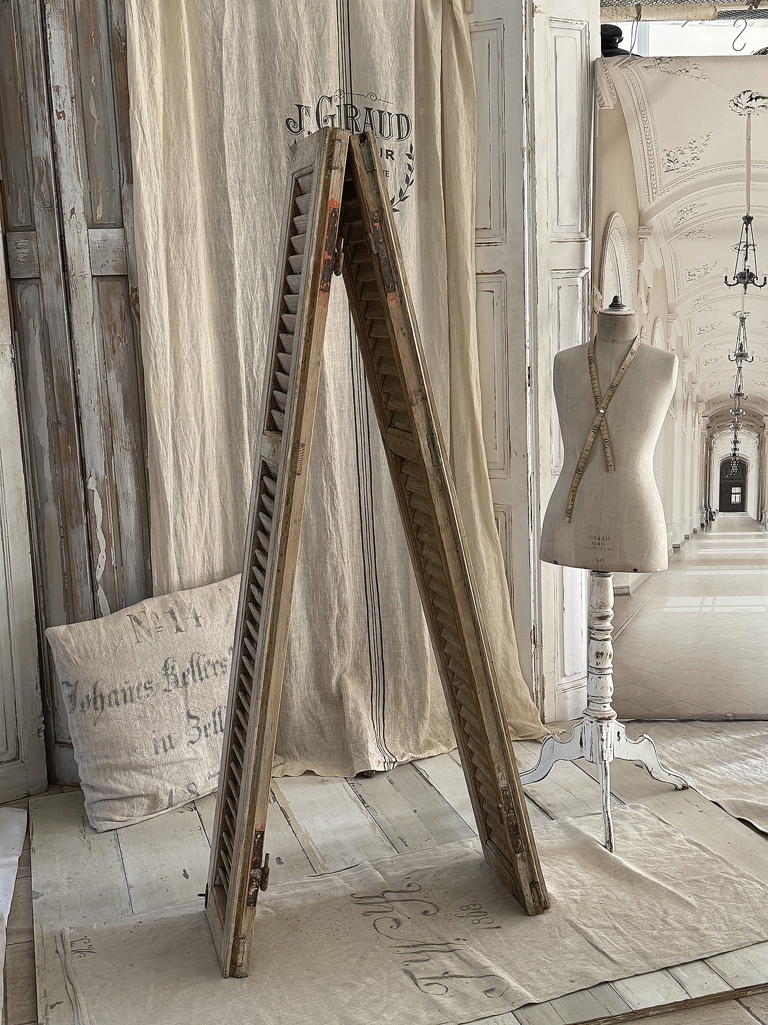 Vintage-Schätzchen Lamellen-Paravent aus Frankreich***