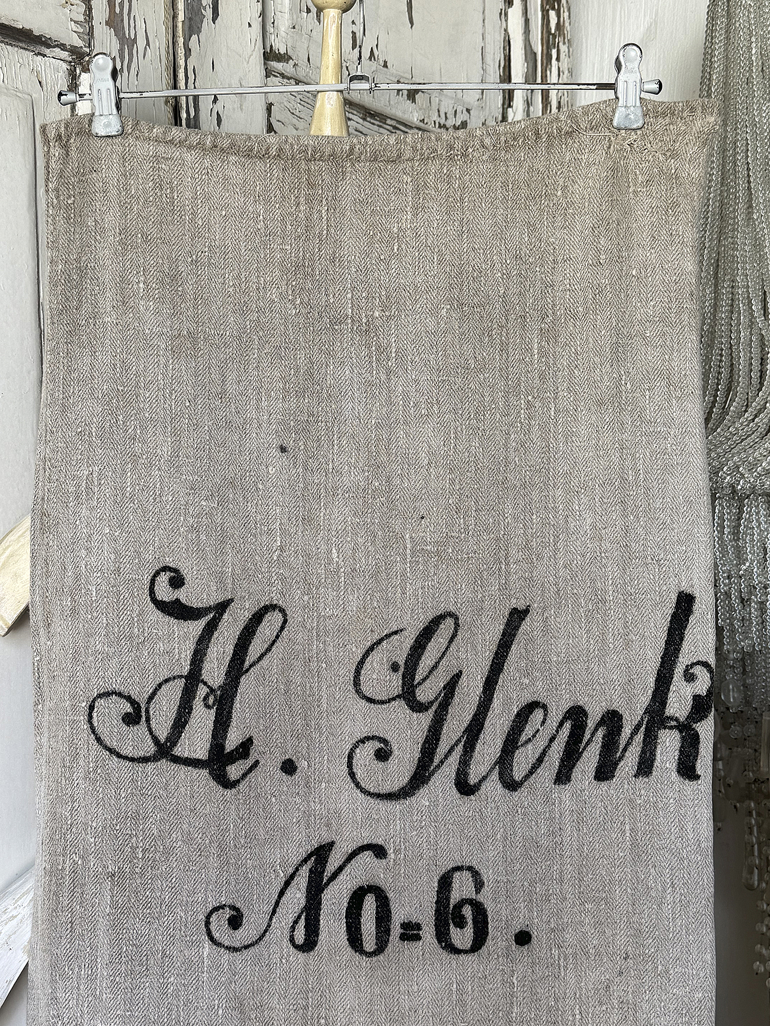 Alter Leinensack/ Mehlsack Schreibschrift No.6***