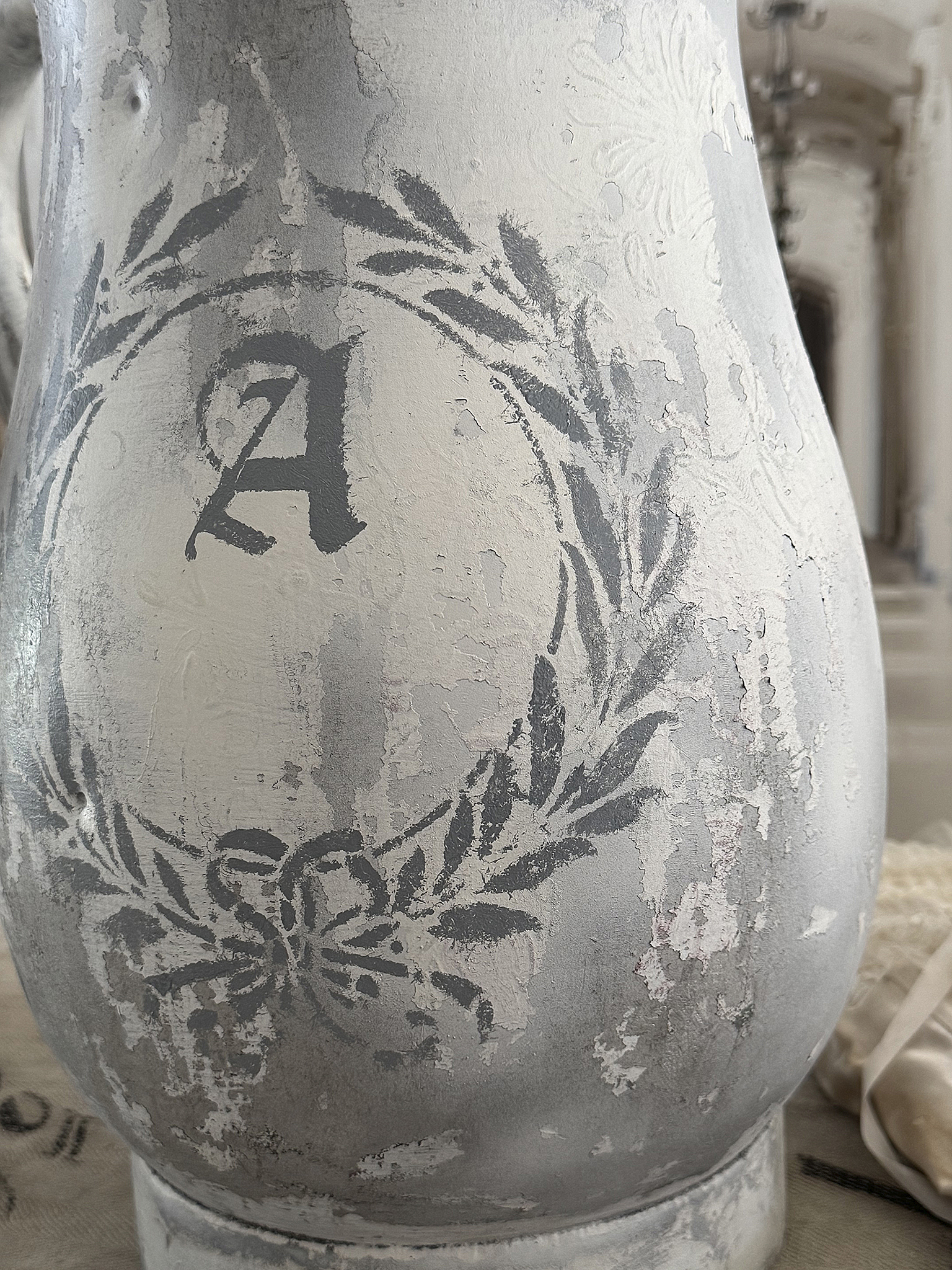  Alte, große Zinkblech-Kanne ***