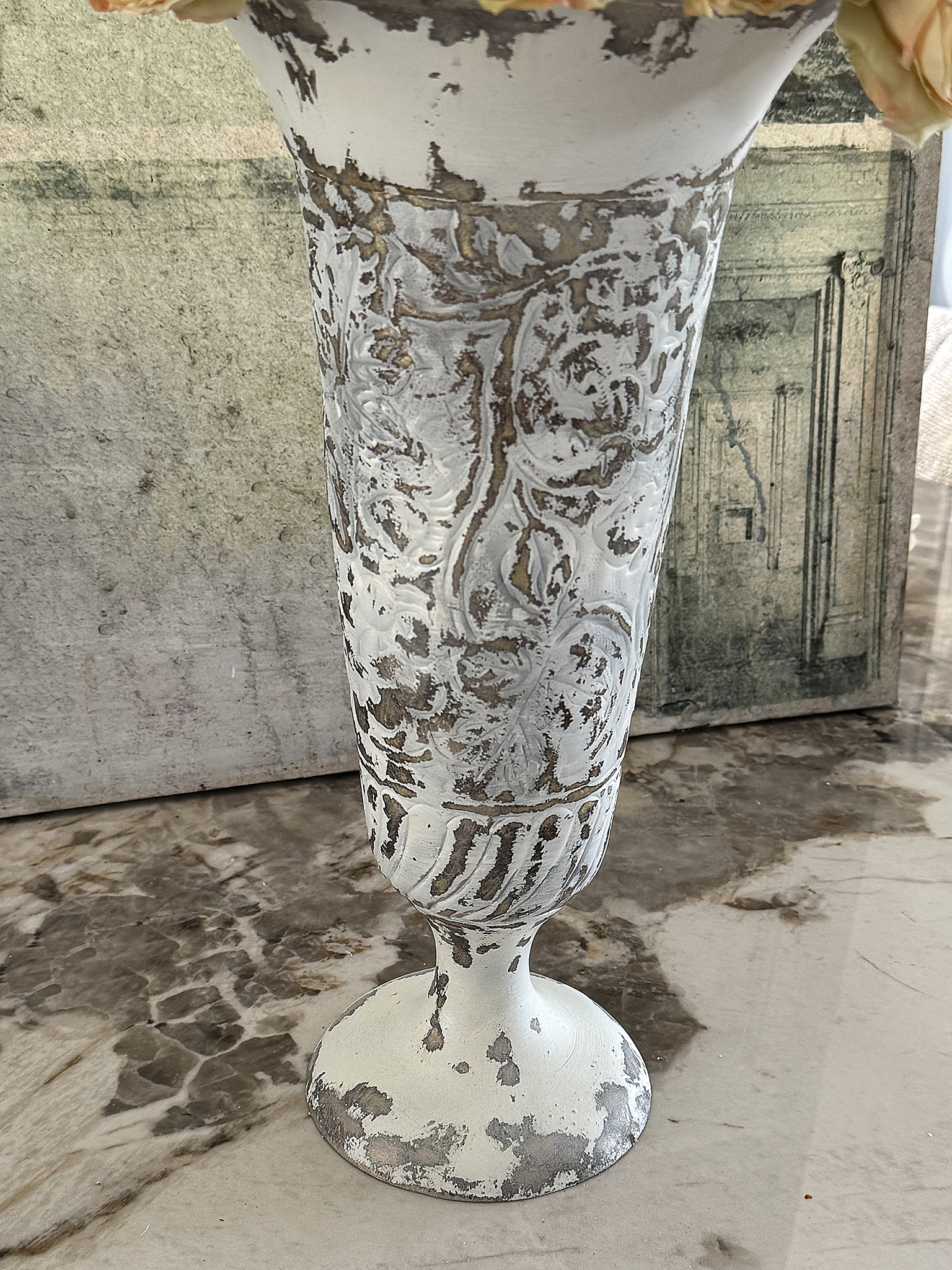 Elegante Vintage-Vase aus Frankreich mit Shabby-Charme***