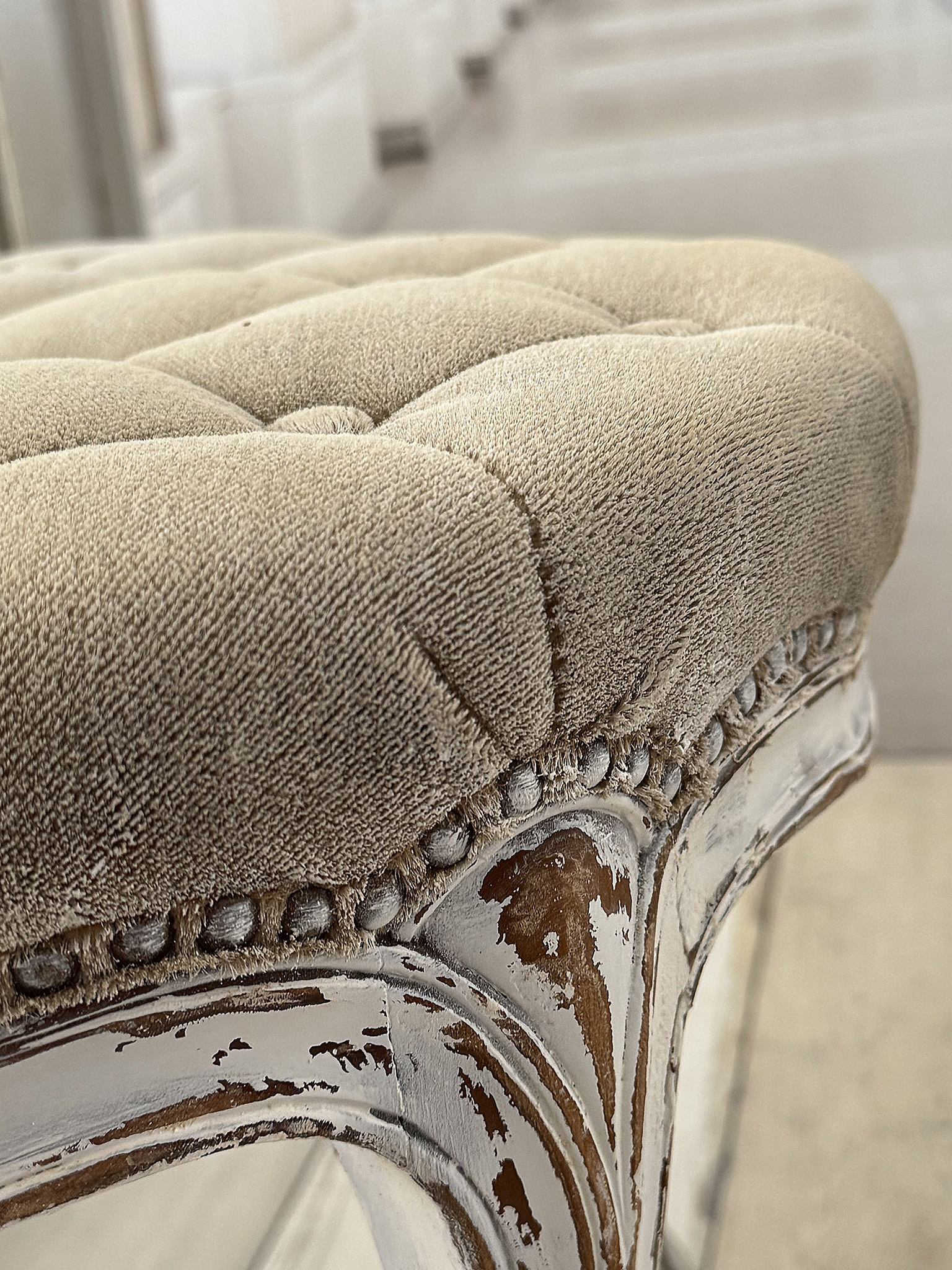 Reserviert! Alter Chippendale-Klavierhocker mit Federkern – Shabby Chic***