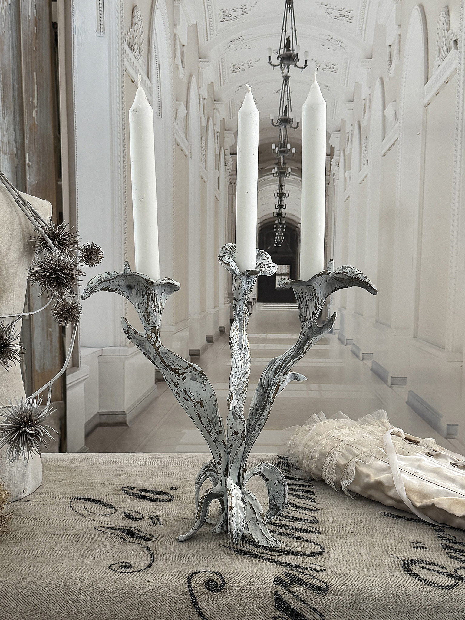 Dreiflammiger Vintage Kerzenleuchter im Jugendstil***