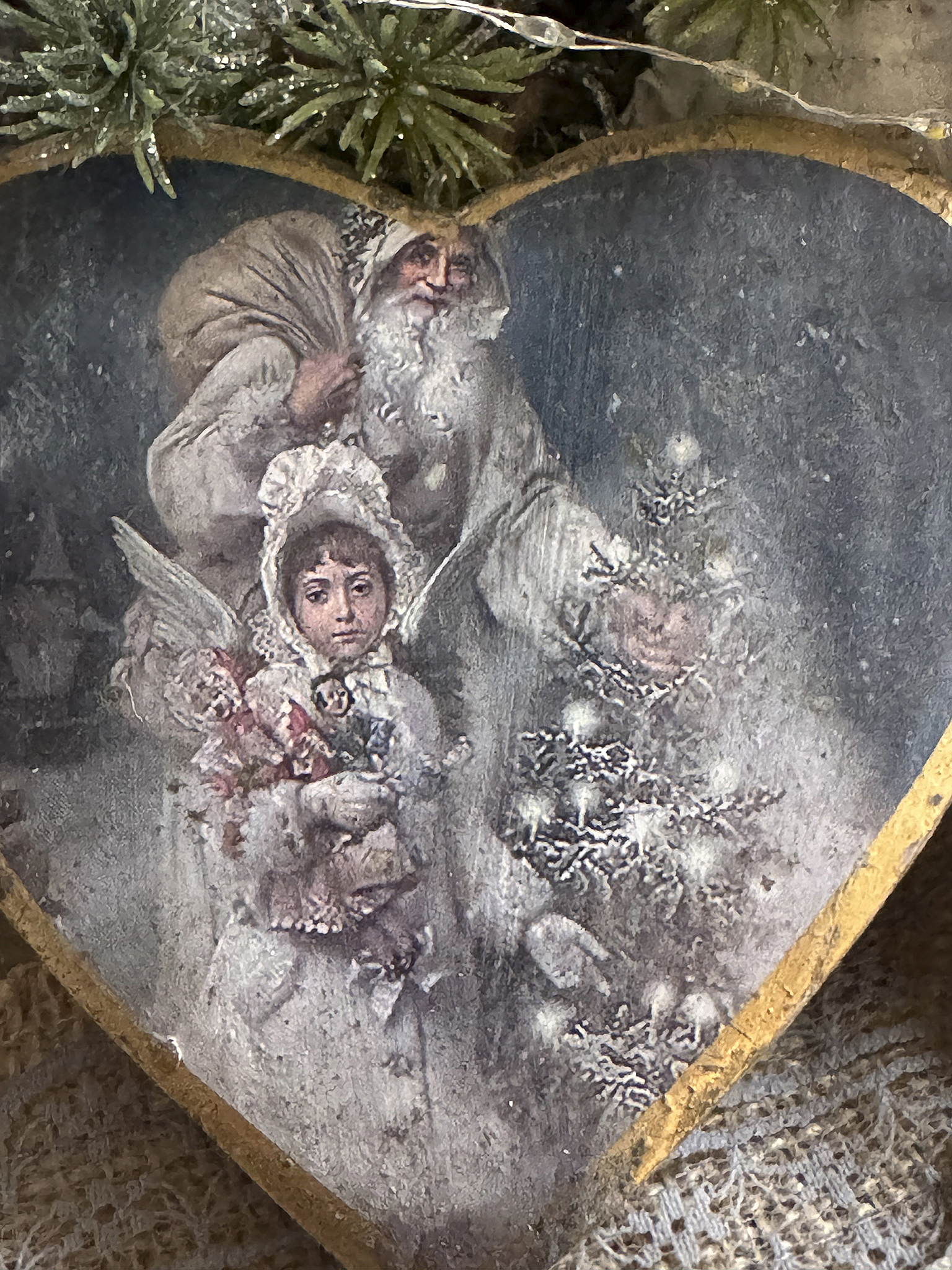 Großer Adventkranz mit Schalenteller ein festliches Unikat***