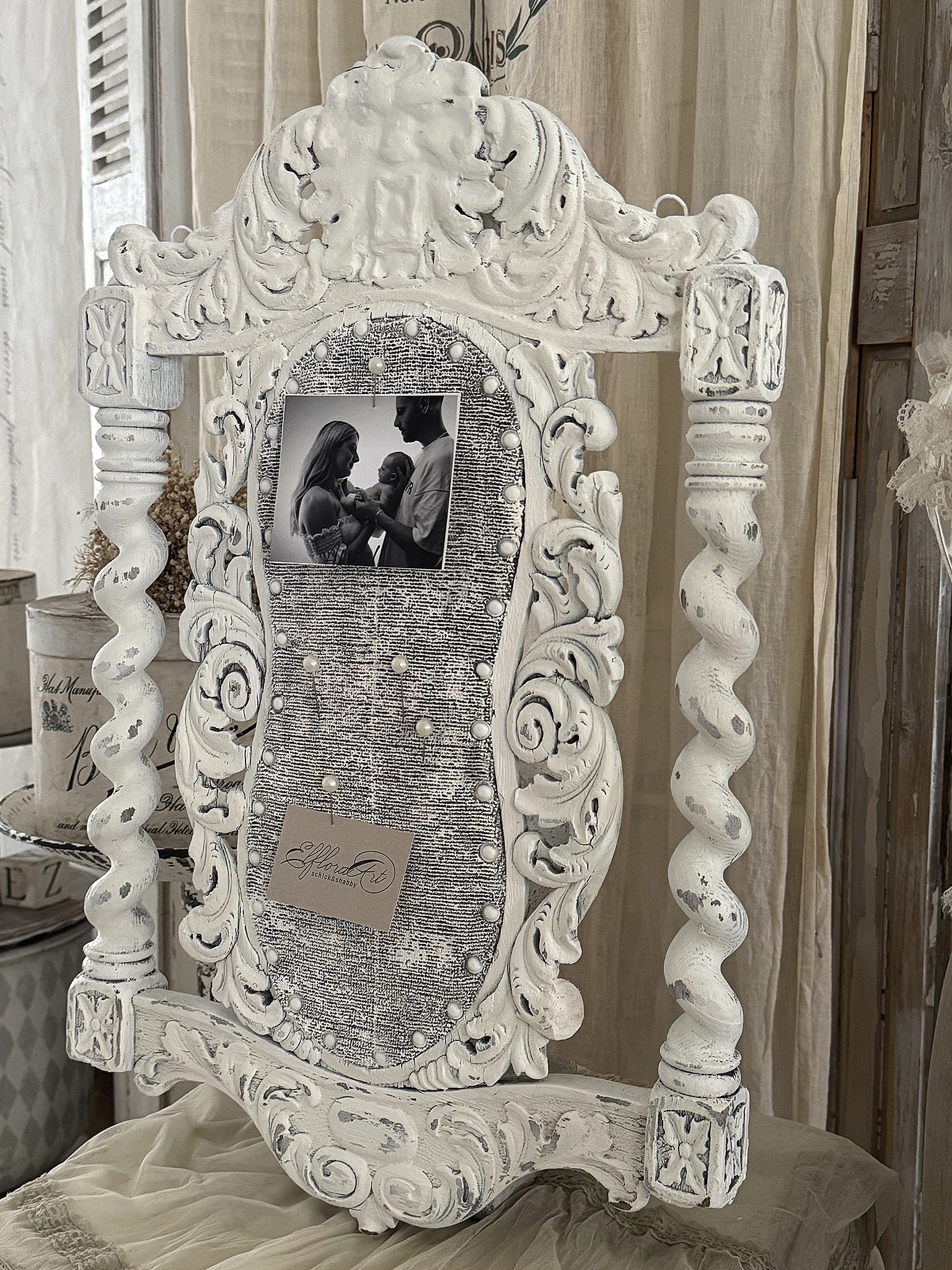 Individuelles Memoboard/ Stuhllehne antik***