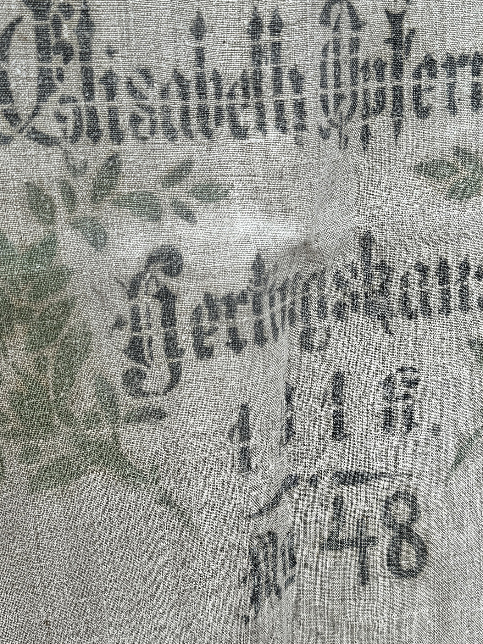 Großer antiker Mehlsack mit Originaldruck & Lorbeerkranz***