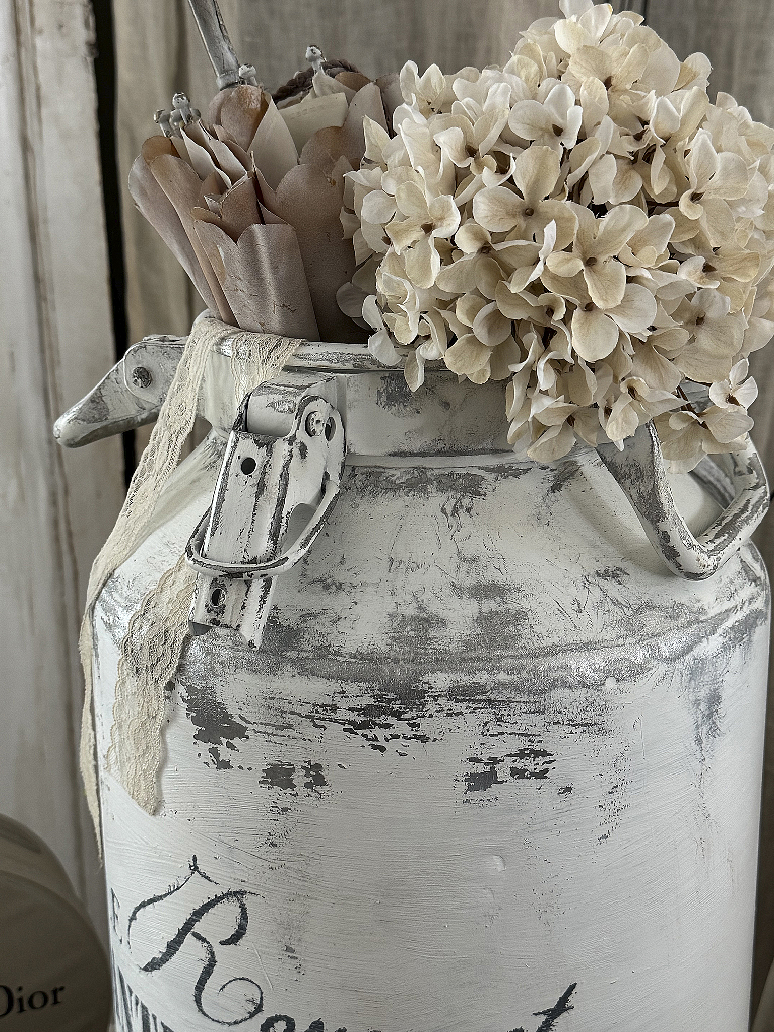 Große alte Milchkanne aus Zink im französischen Shabby Chic***