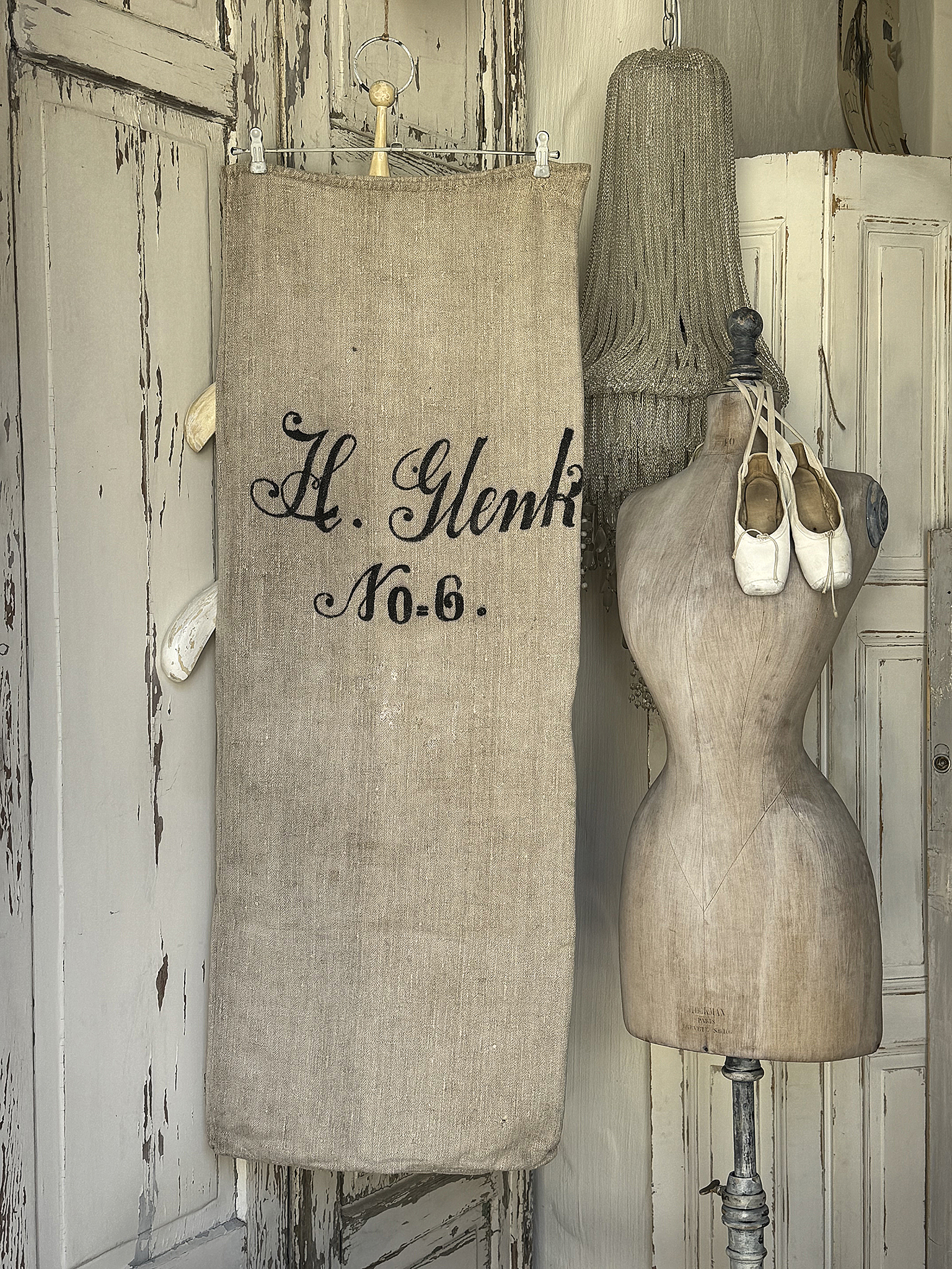 Alter Leinensack/ Mehlsack Schreibschrift No.6***