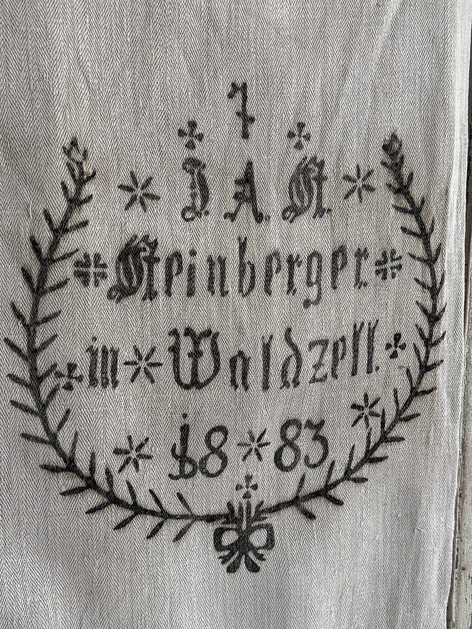 Historischer Leinensack von 1883 mit Originaldruck***