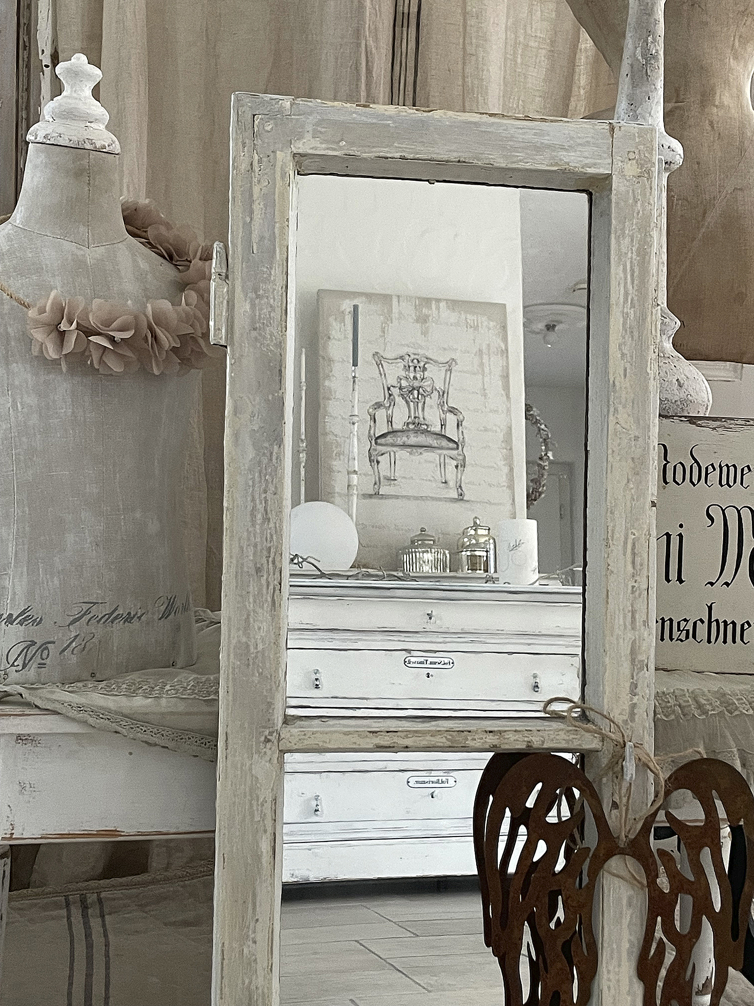 Antikes Sprossen/Spiegelfenster Flügel*** Antikes Sprossen/Spiegelfenster Flügel***