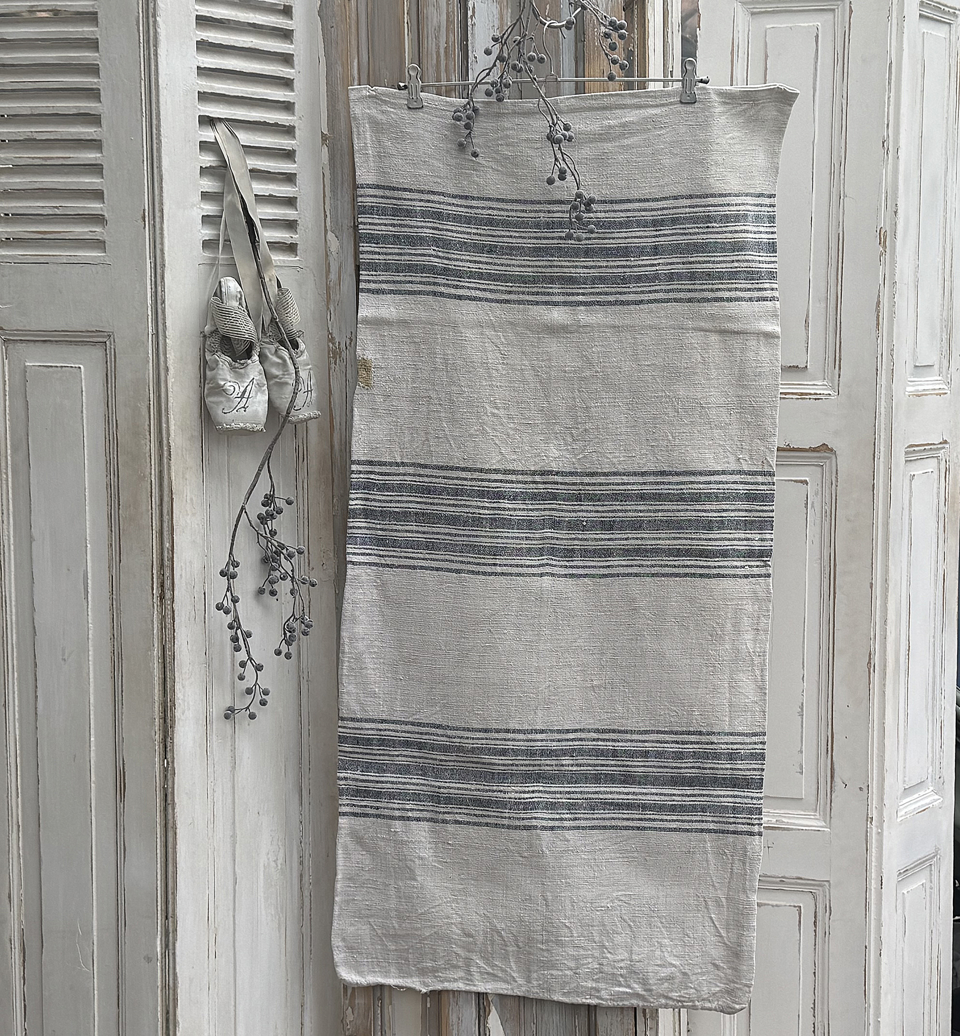 Schöner alter Leinensack mit breiten Streifen***