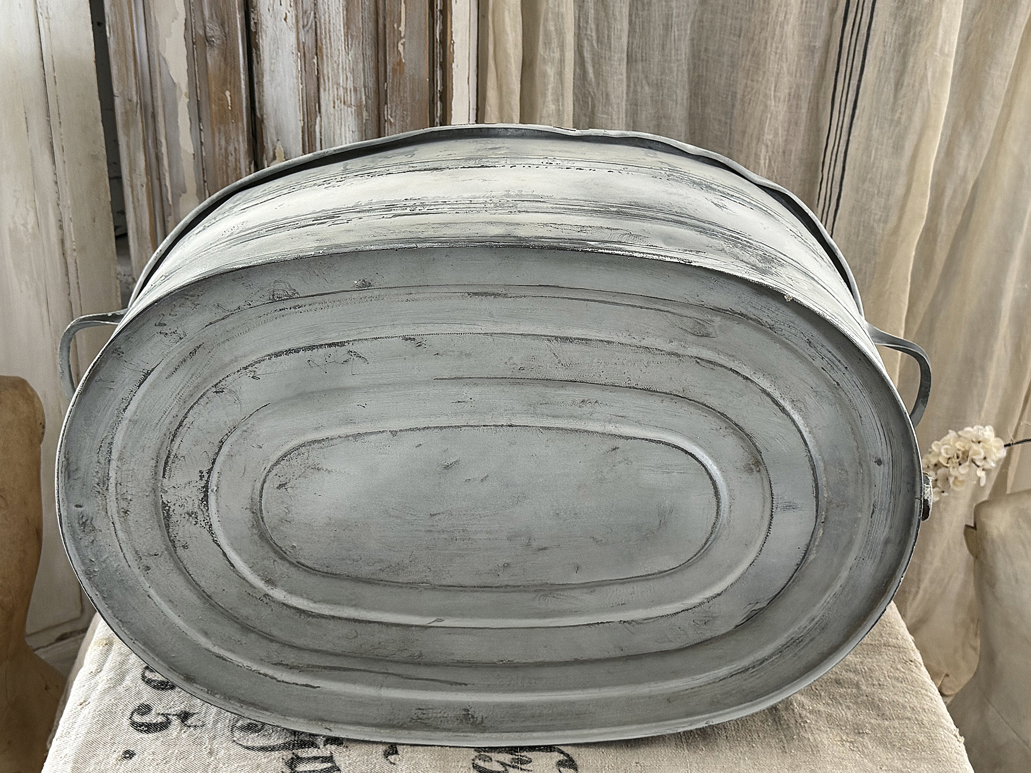 Uralte große Waschwanne aus Zink mit wunderschöner heller Patina***