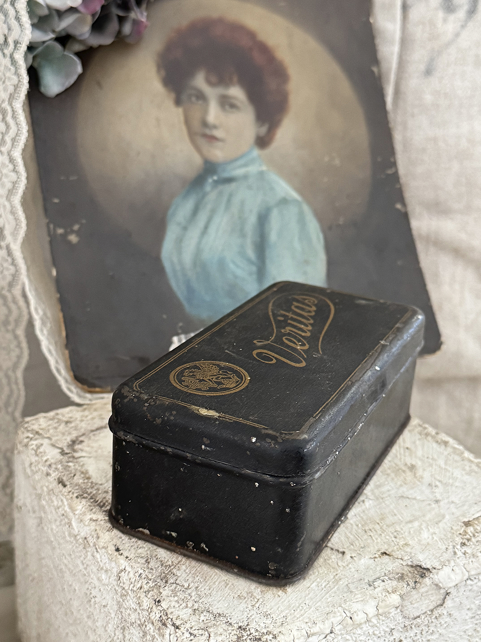 Dose mit Bild Art-Deco Dose mit Bild Art-Deco