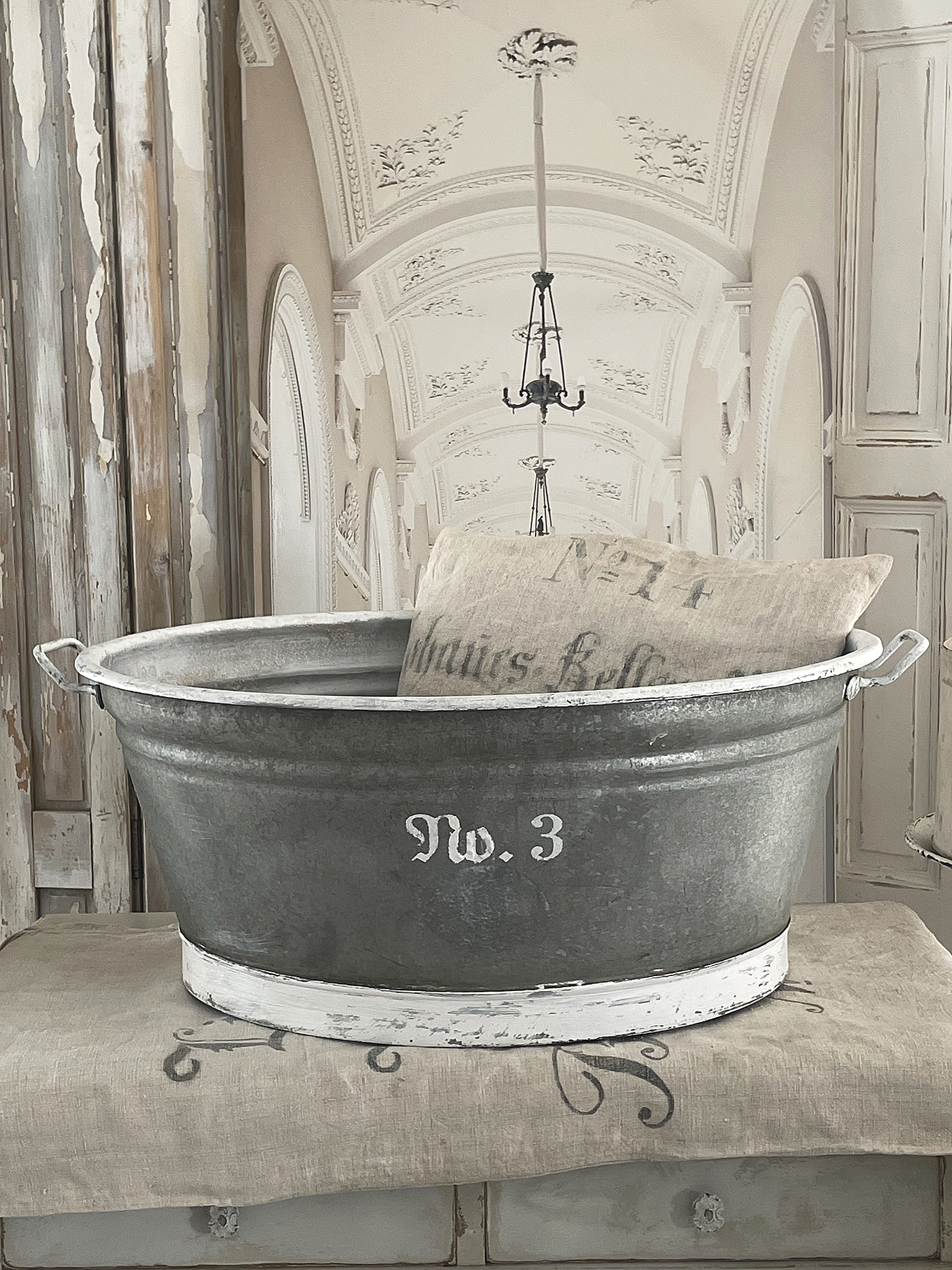 Alte große Zinkwanne Julius *** Alte große Zinkwanne Julius ***