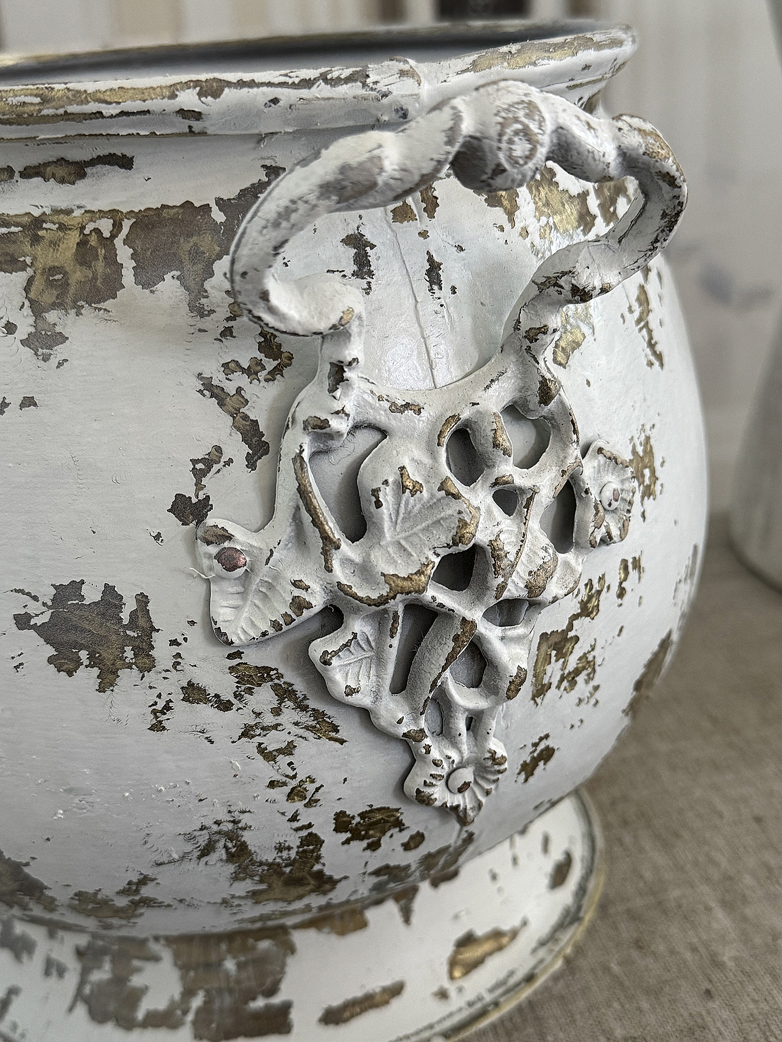 Großer Vintage-Messingtopf im Shabby-chic*** Großer Vintage-Messingtopf im Shabby-chic***