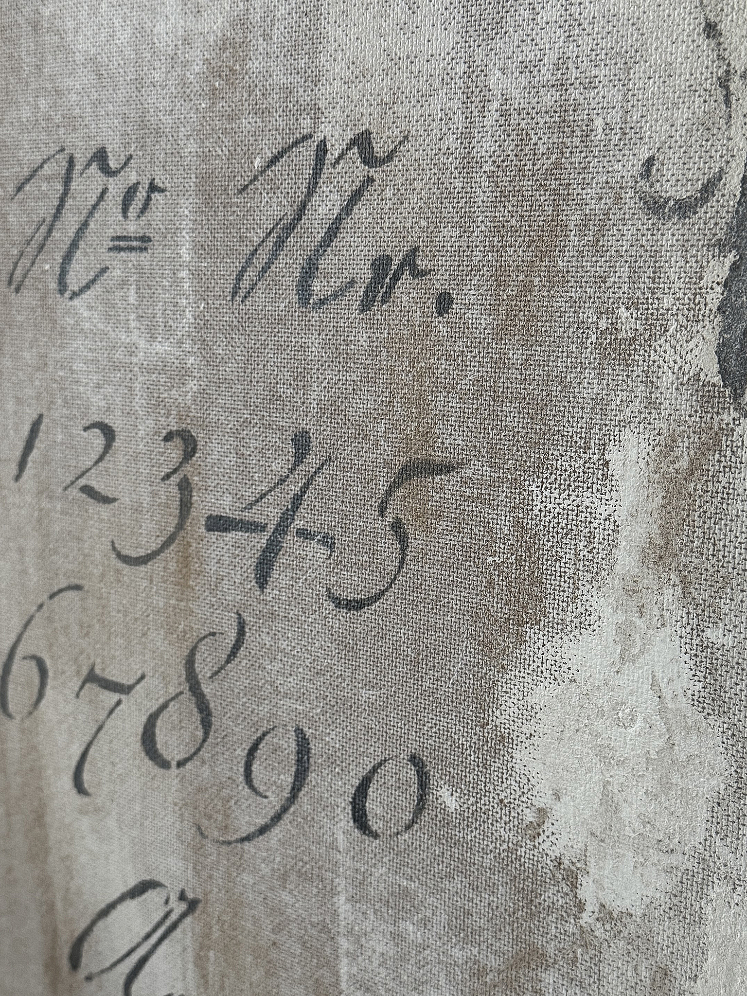 Altes Leinwandbild „Vintage-Zahlen“ im Shabby-Rahmen***