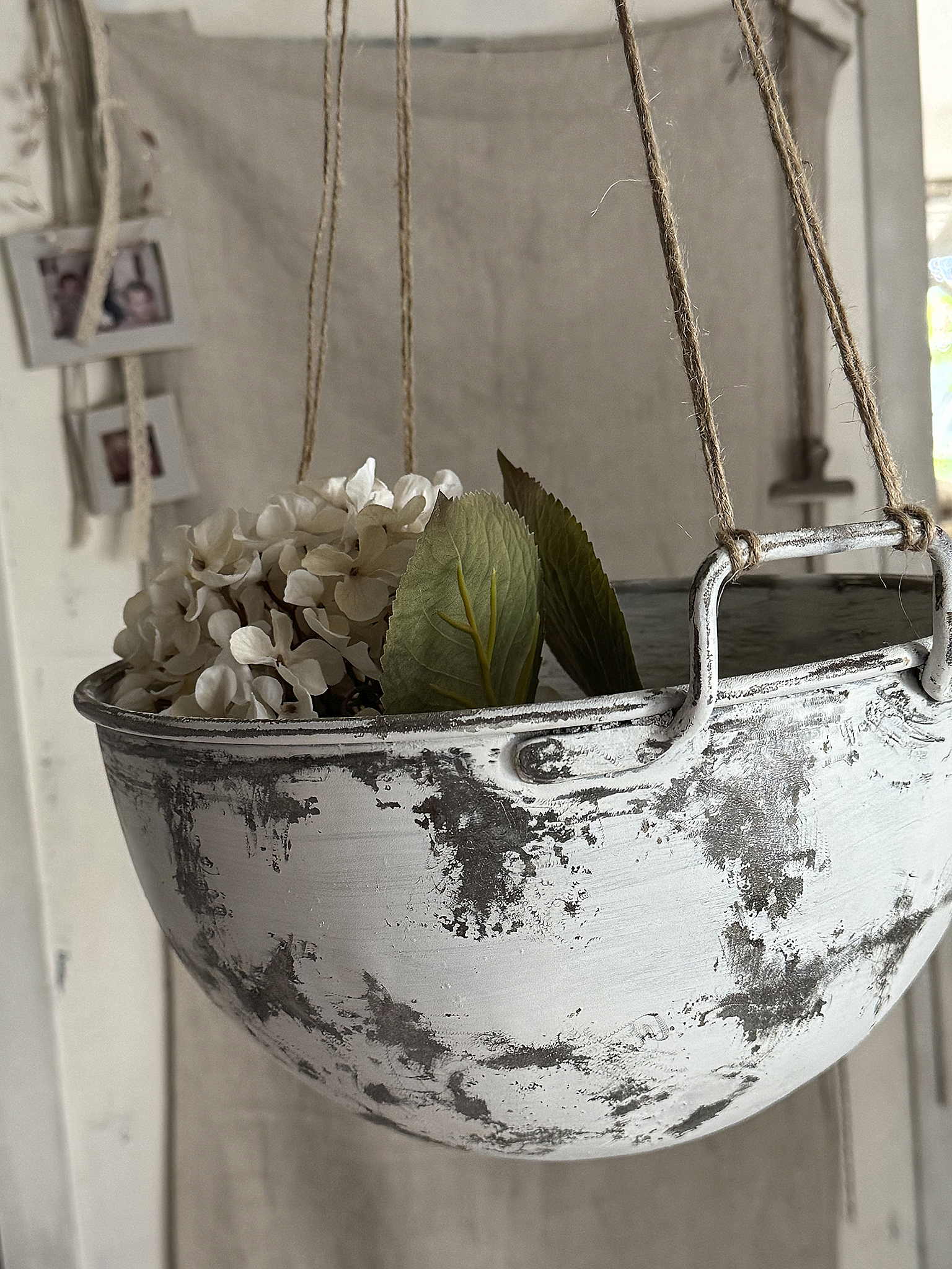 Alte halbkugelförmige Zinkschüssel zum Hängen – charmantes Shabby-Unikat mit Patina***