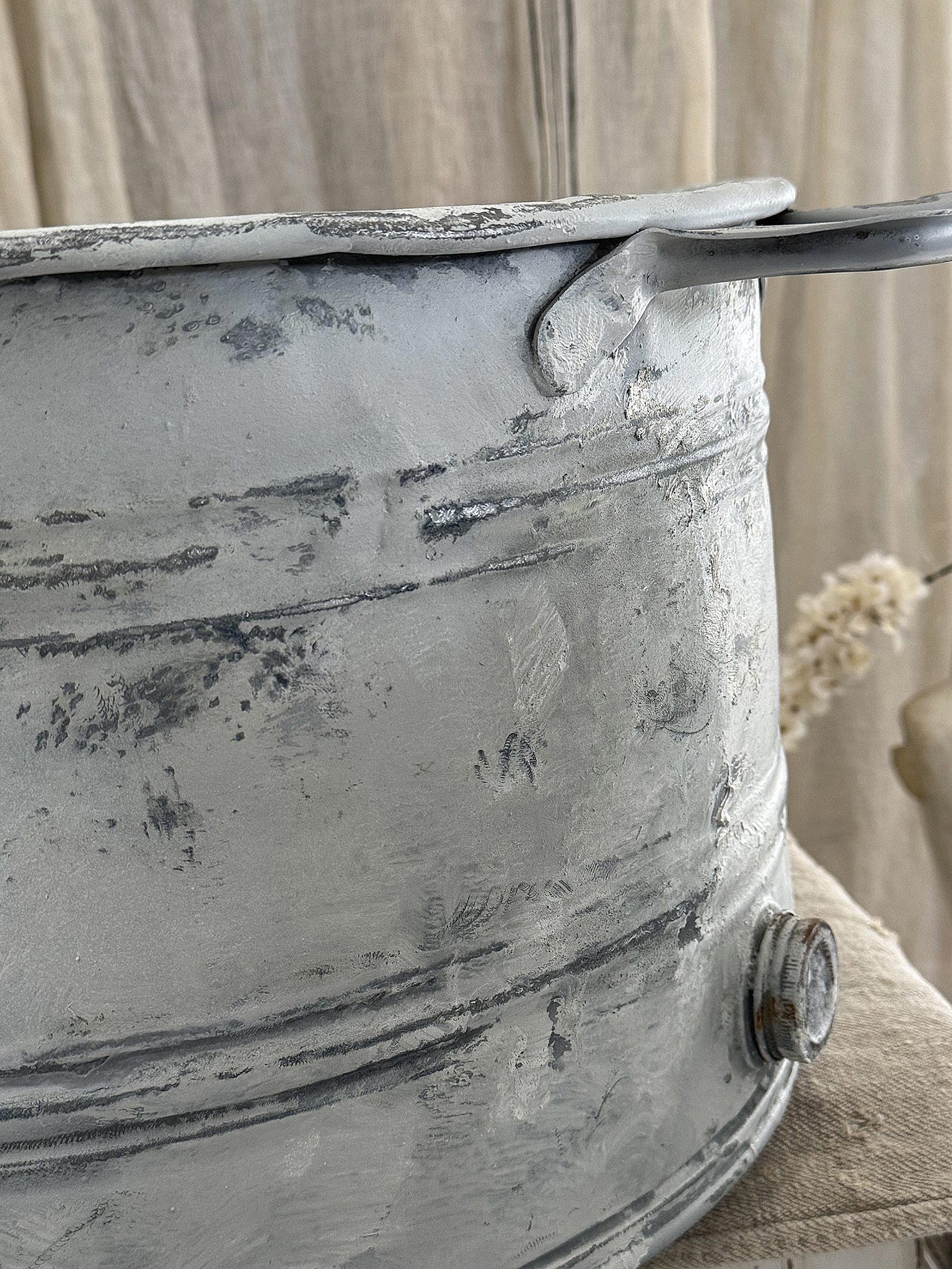 Uralte große Waschwanne aus Zink mit wunderschöner heller Patina***