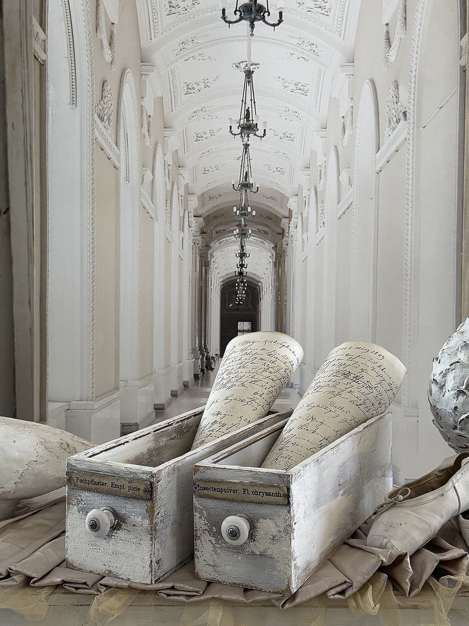 Duo alte Apothekerschubladen***