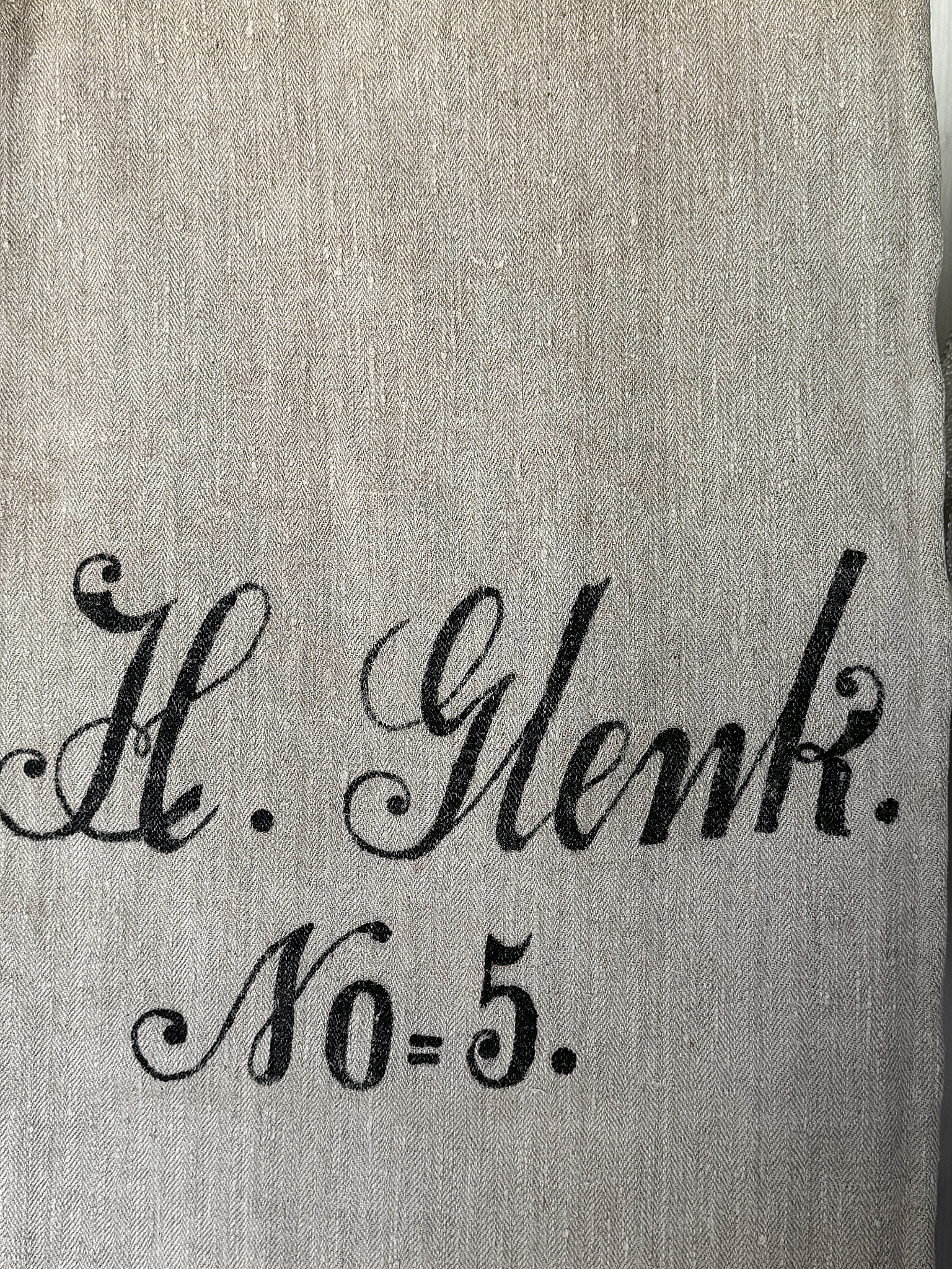 Alter Leinensack/ Mehlsack Schreibschrift No.5***