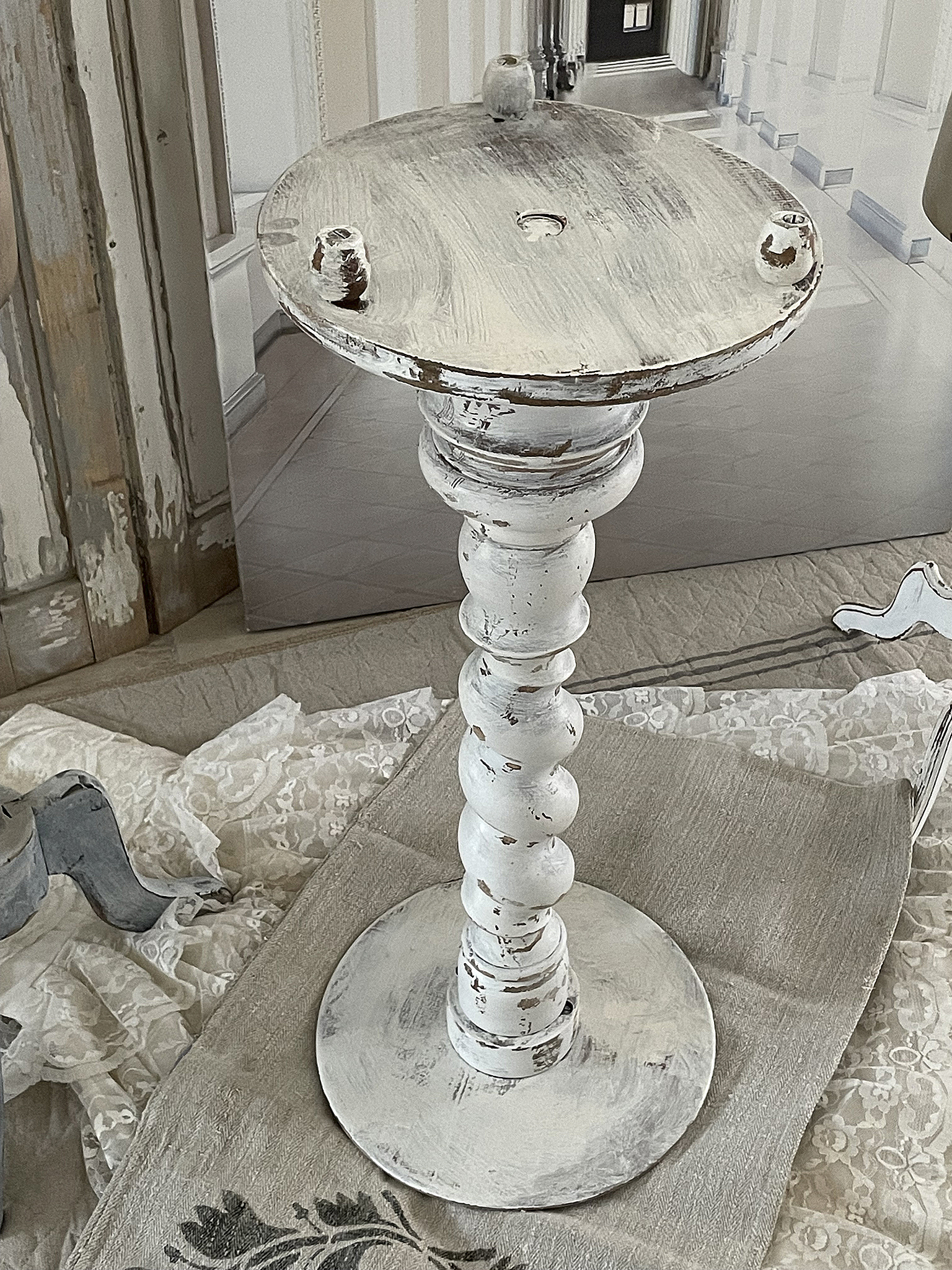 Antike große Holzsäule Shabby-Chic*** Antike große Holzsäule Shabby-Chic***