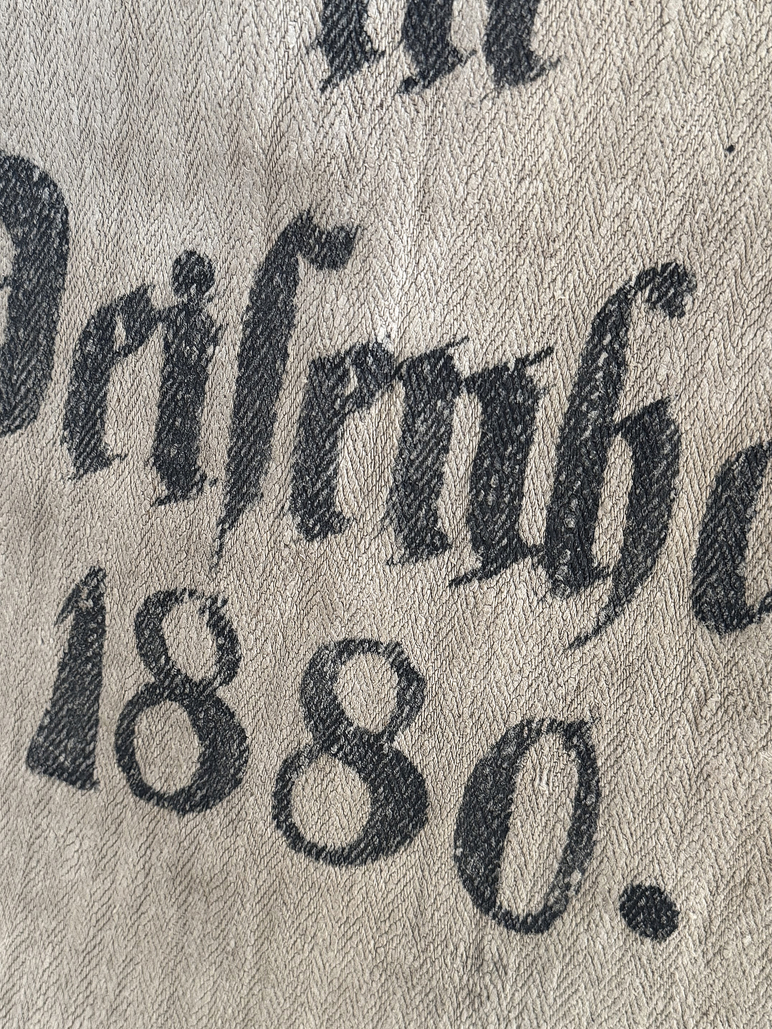 Historischer Leinensack / Getreidesack von 1880 mit Originaldruck***