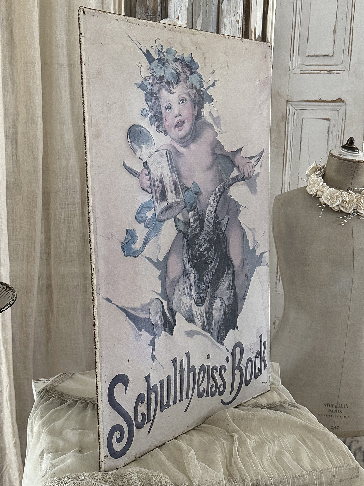 Blechschild 70er Jahre - Brauerei Schultheiss Bock***